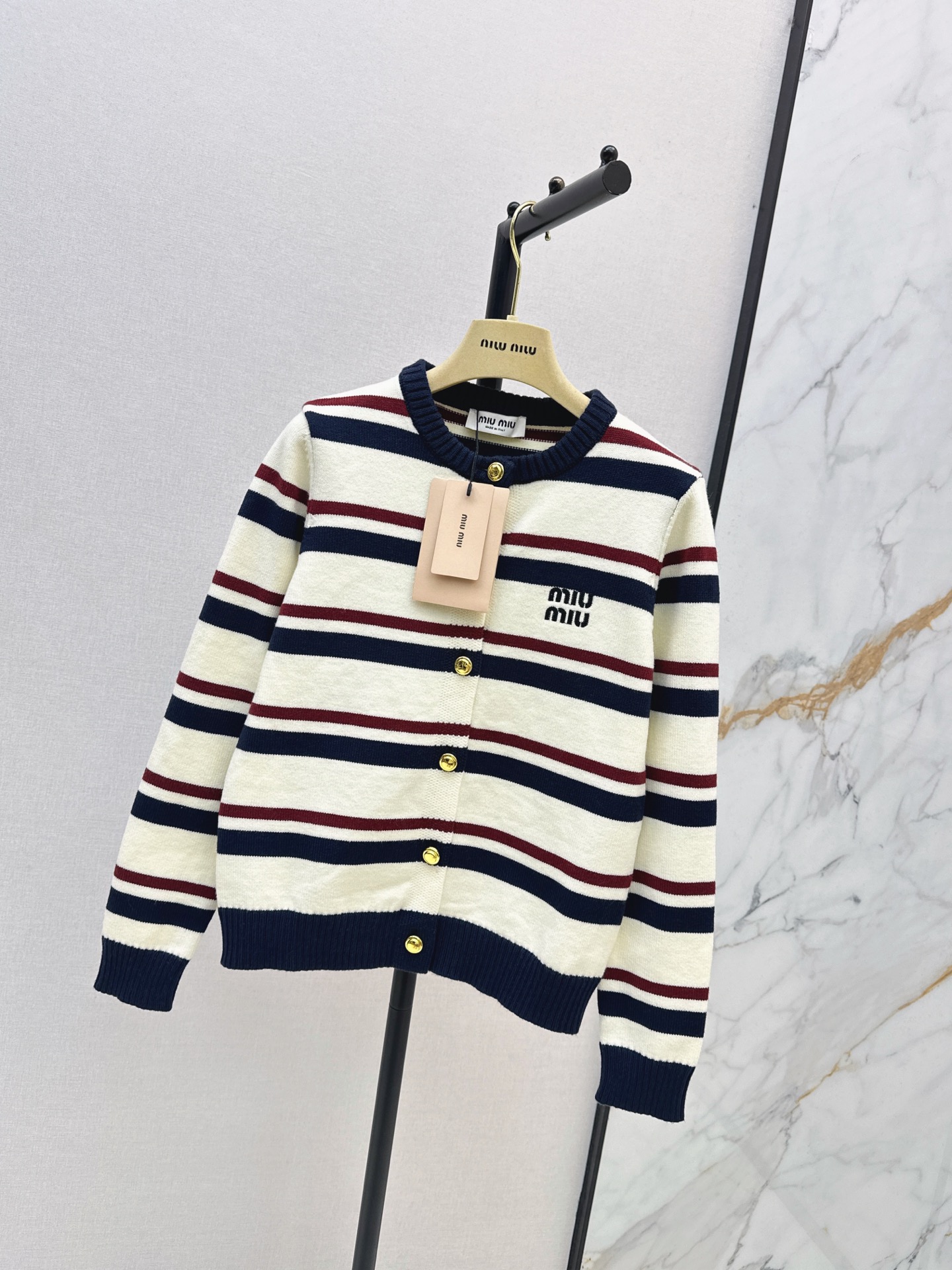 Miu 26fw stripe cardigan