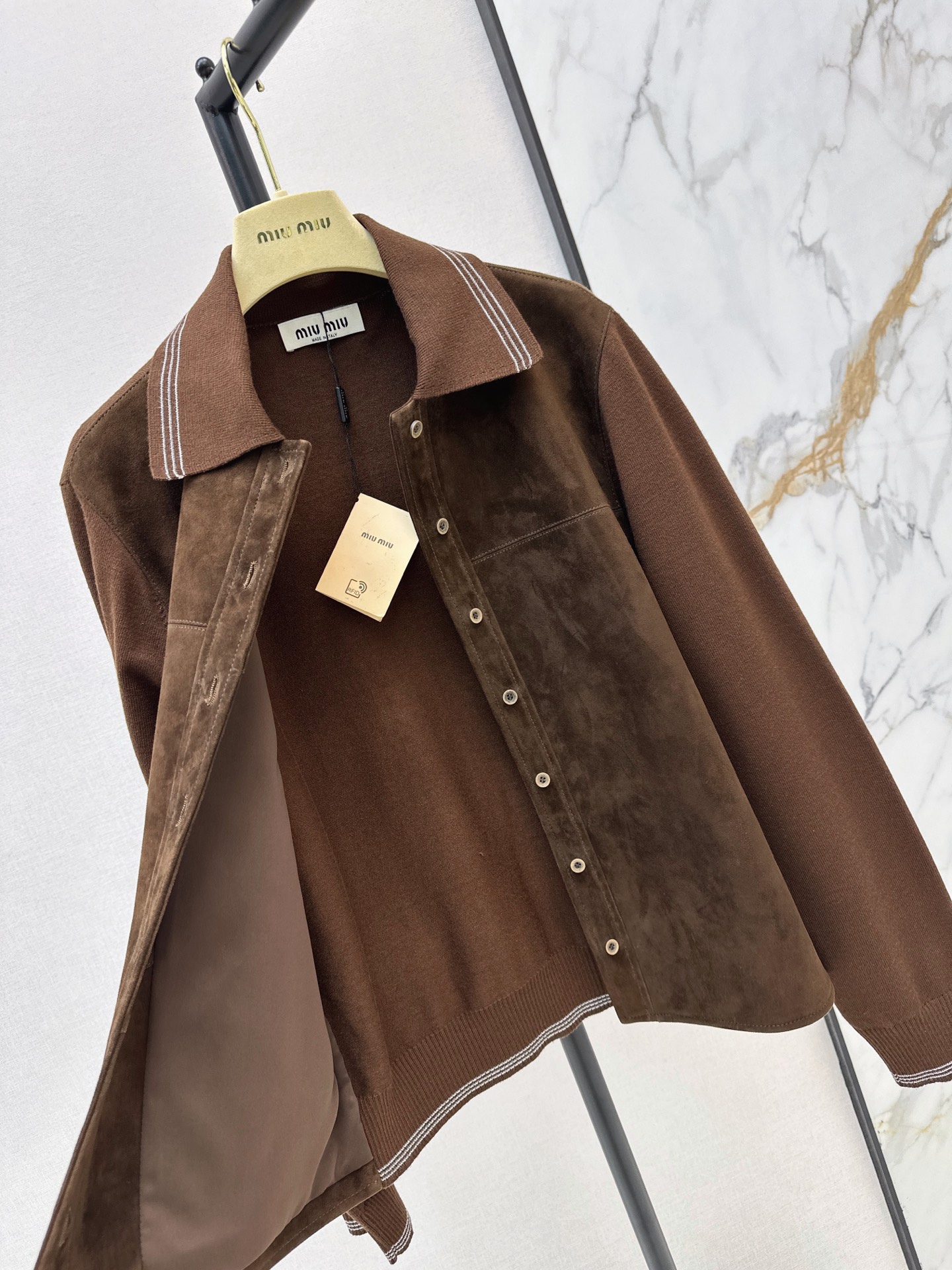 Miu 26fw suede fleece jacket