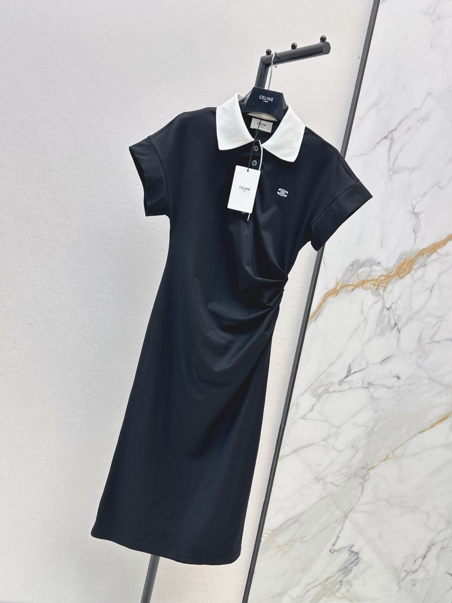Celi 26ss polo side ruched dress