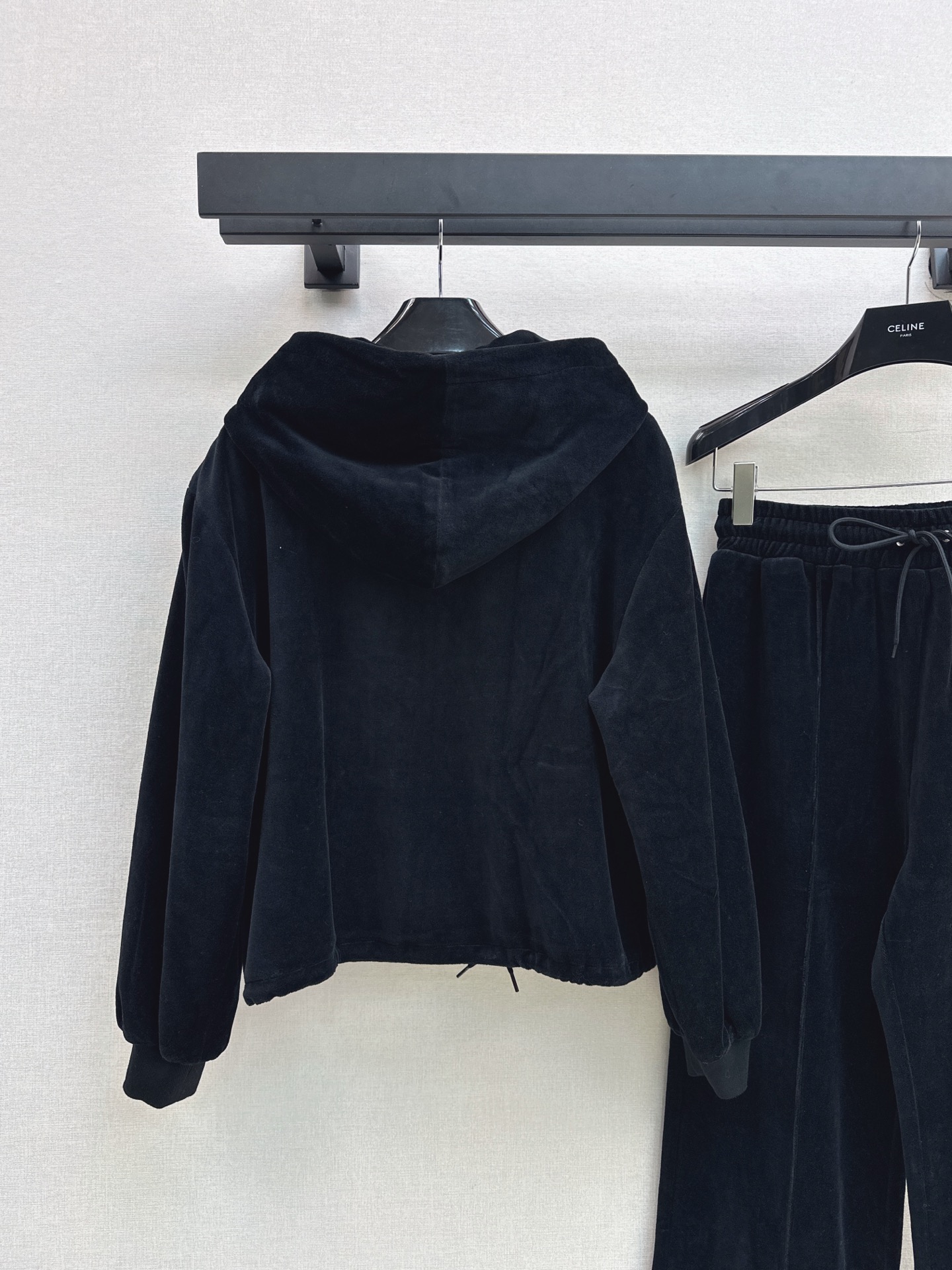 Celi 26fw velvet hooded jacket pants sets