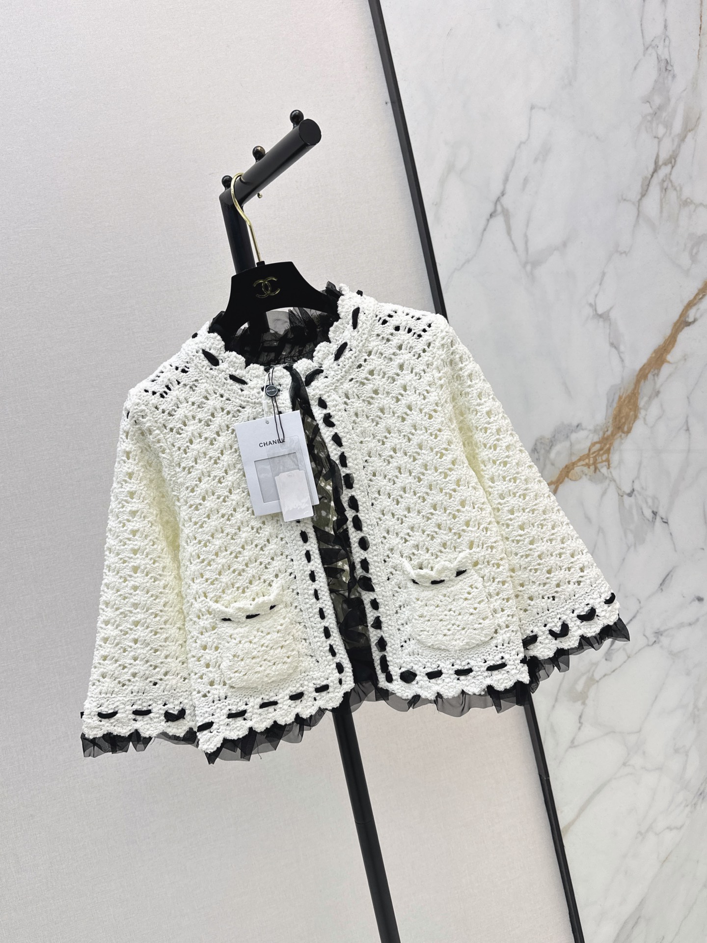Chan 26fw hollow knit cardigan