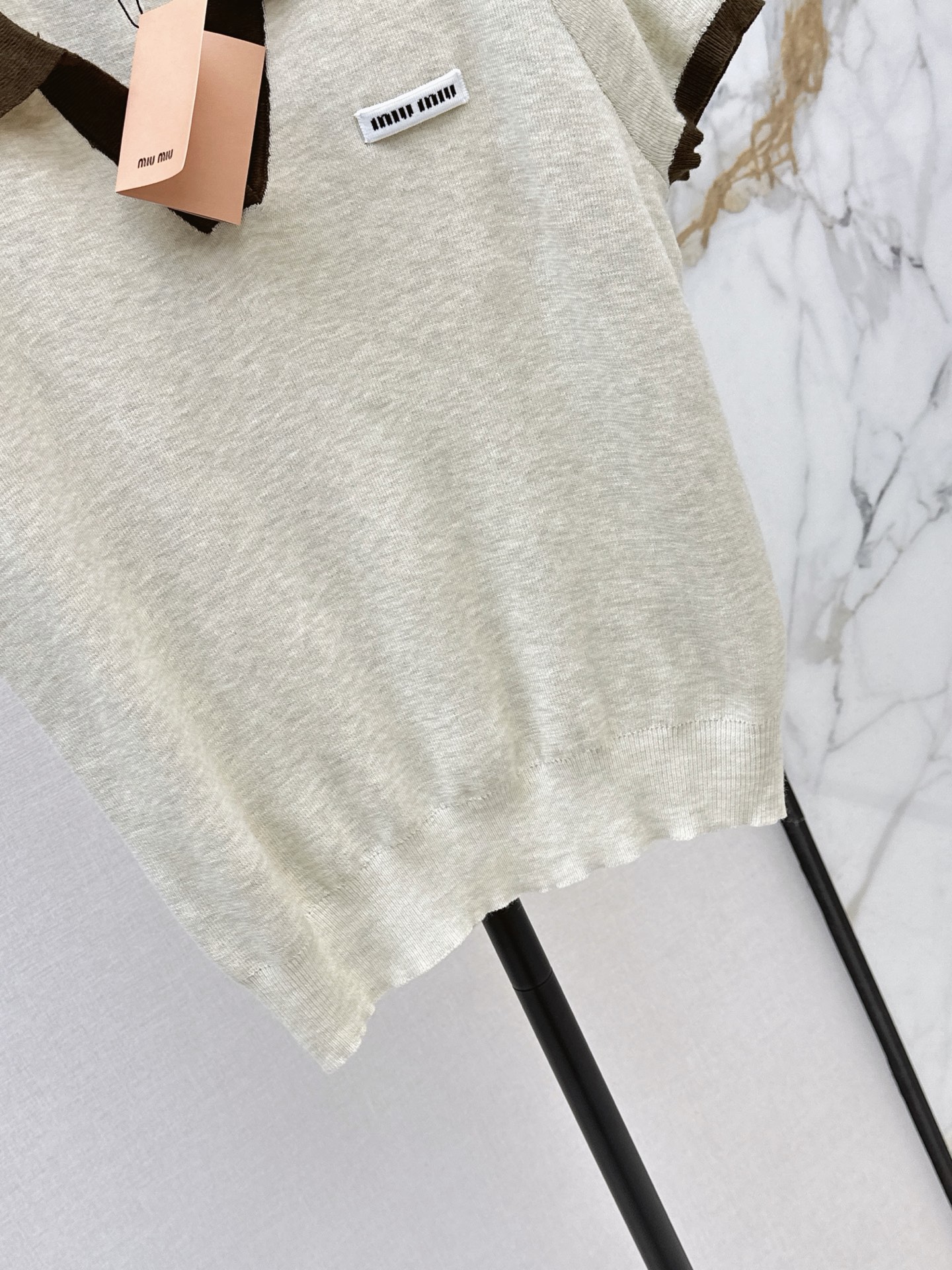 Miu 26ss polo knit top