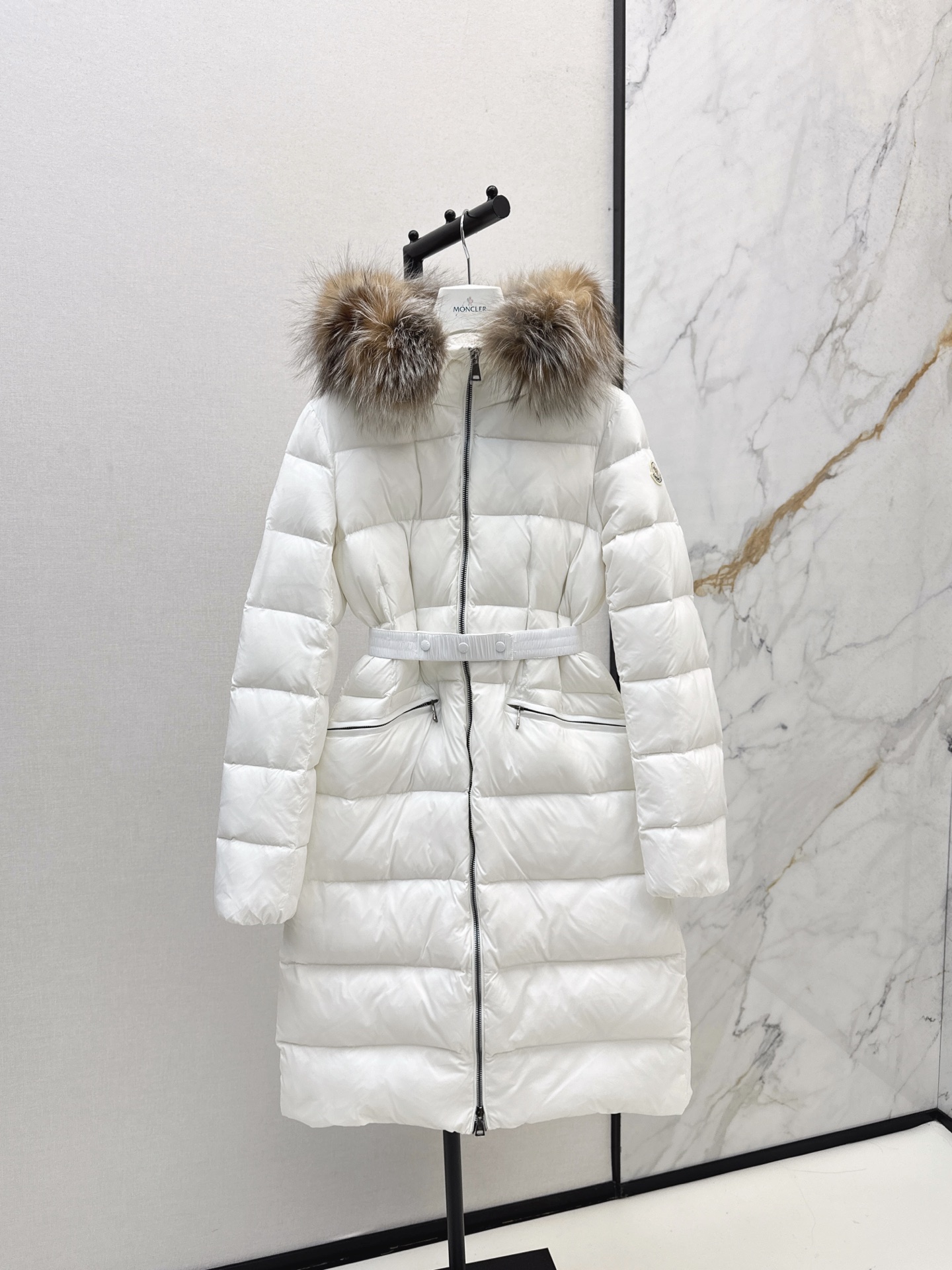 Monc 26fw hooded long down jacket