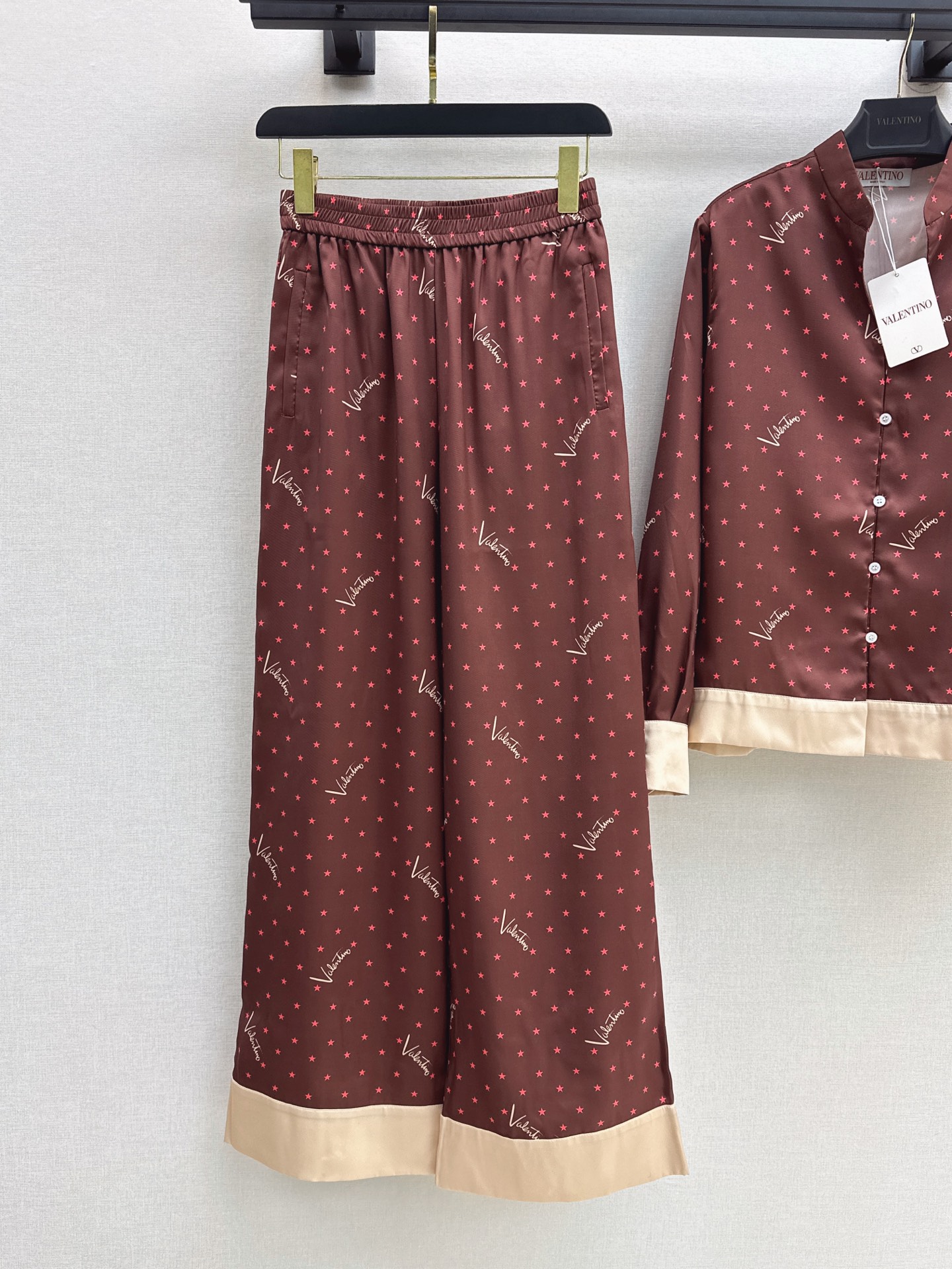 Valen 26fw print shirt pants sets