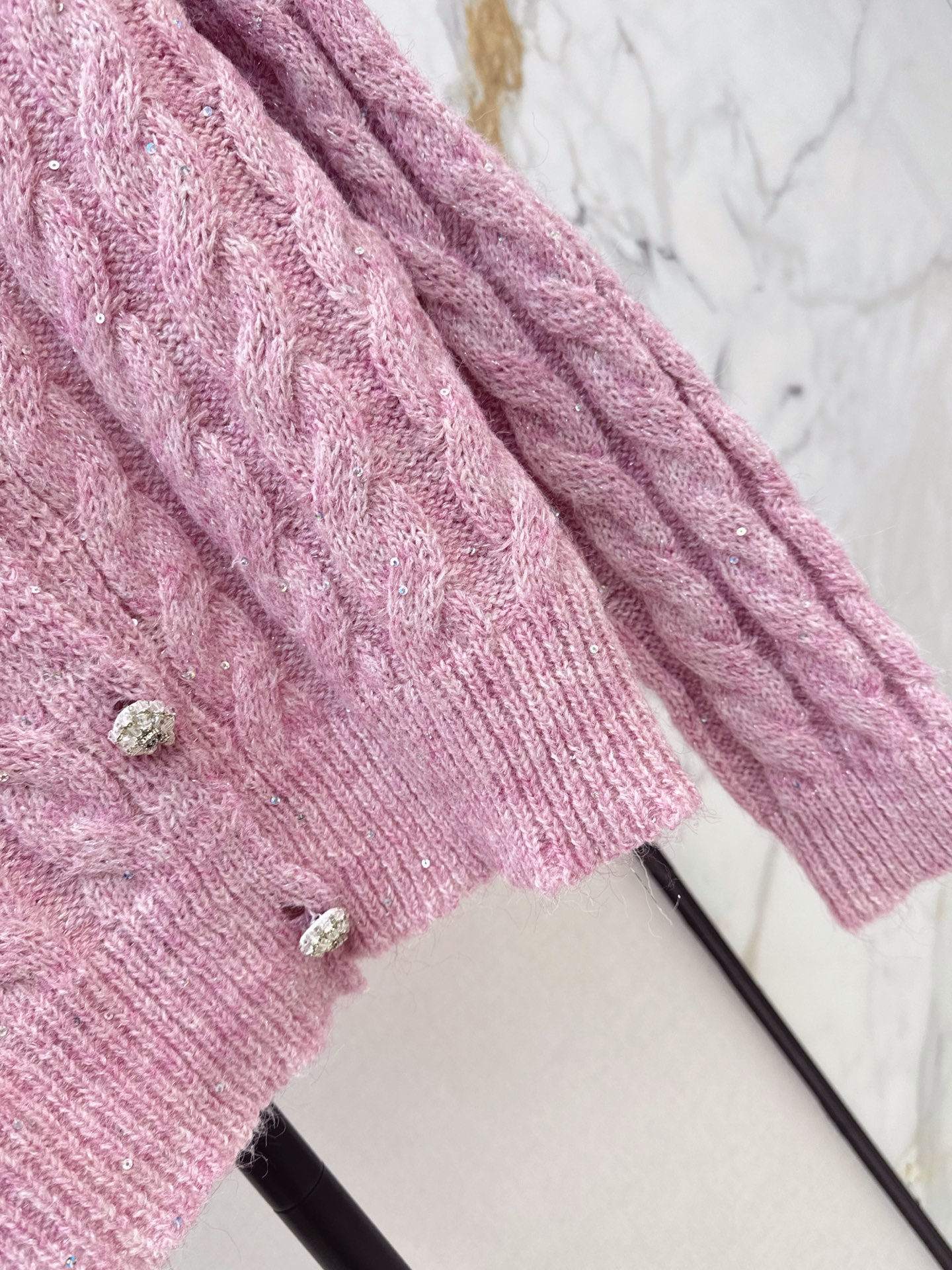 Chan 26fw cable jacquard cardigan