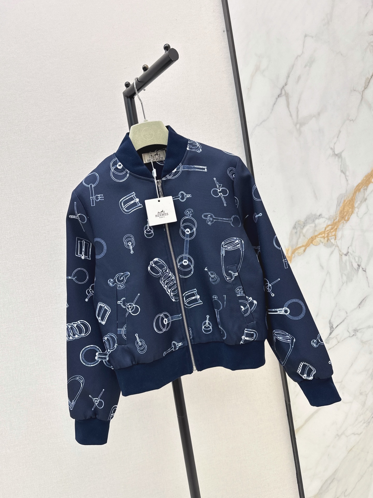 Her 26fw print zipper jacket