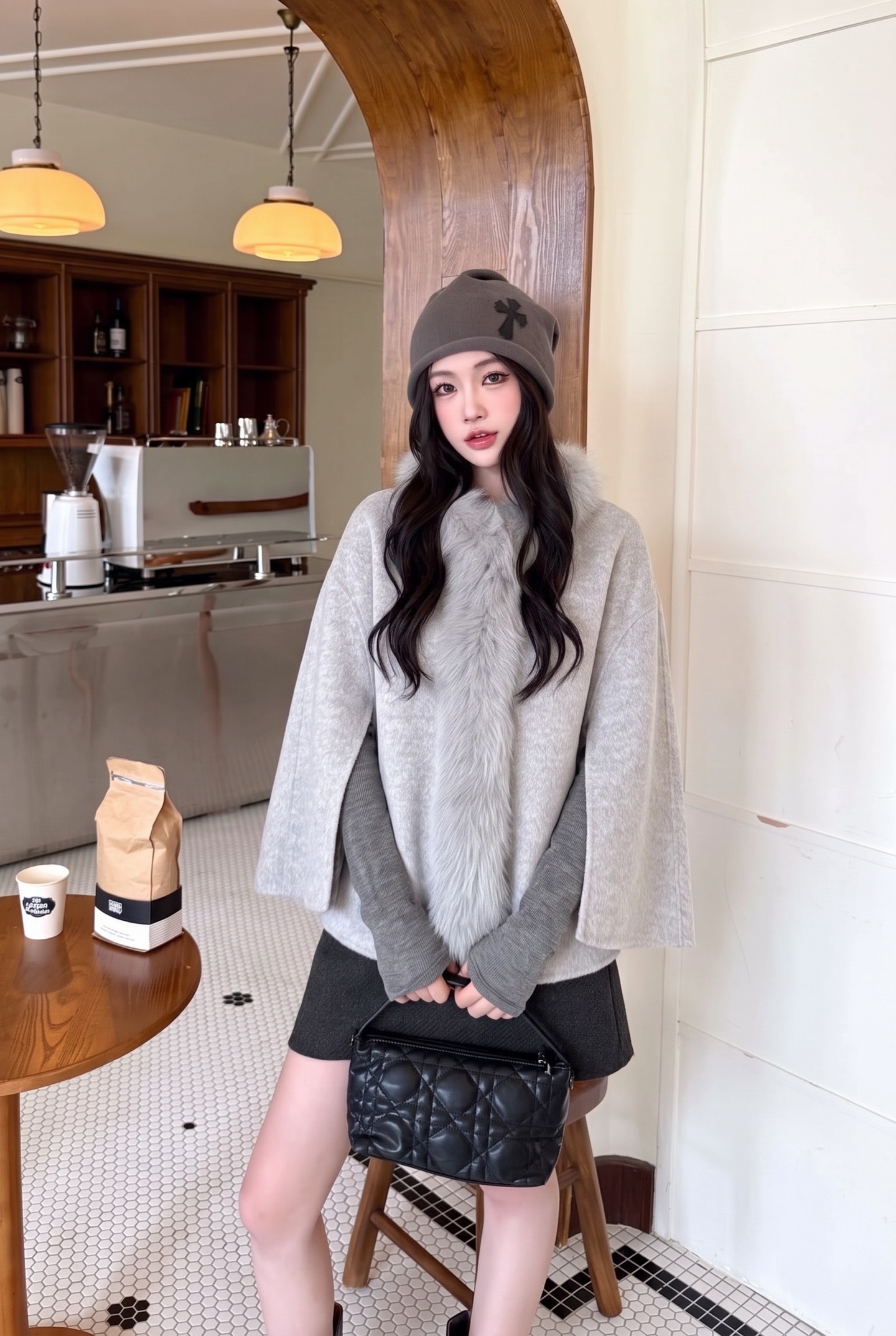 Miu 26fw woolen cape jacket