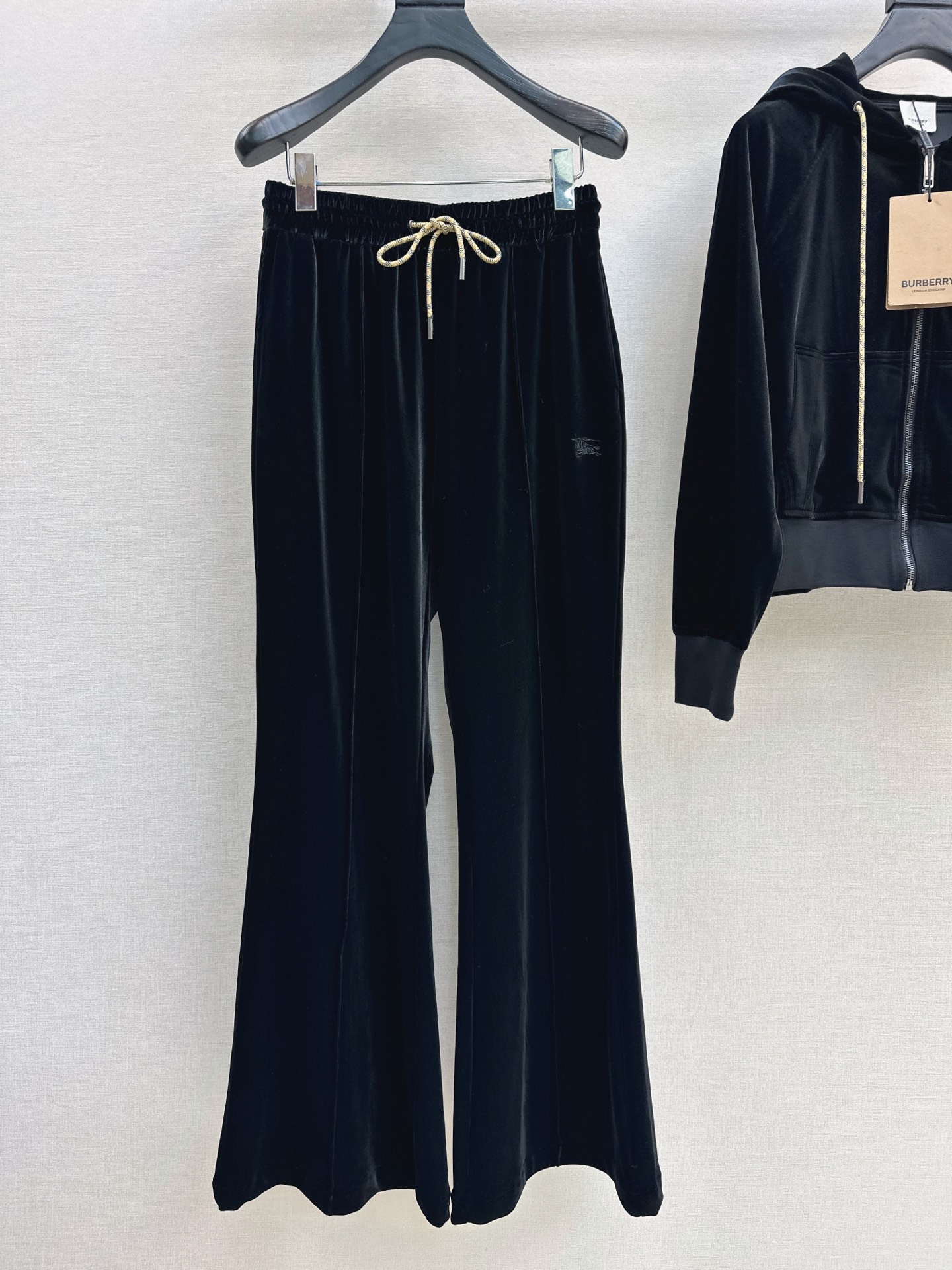 Bur 26fw velvet hooded jacket pants sets