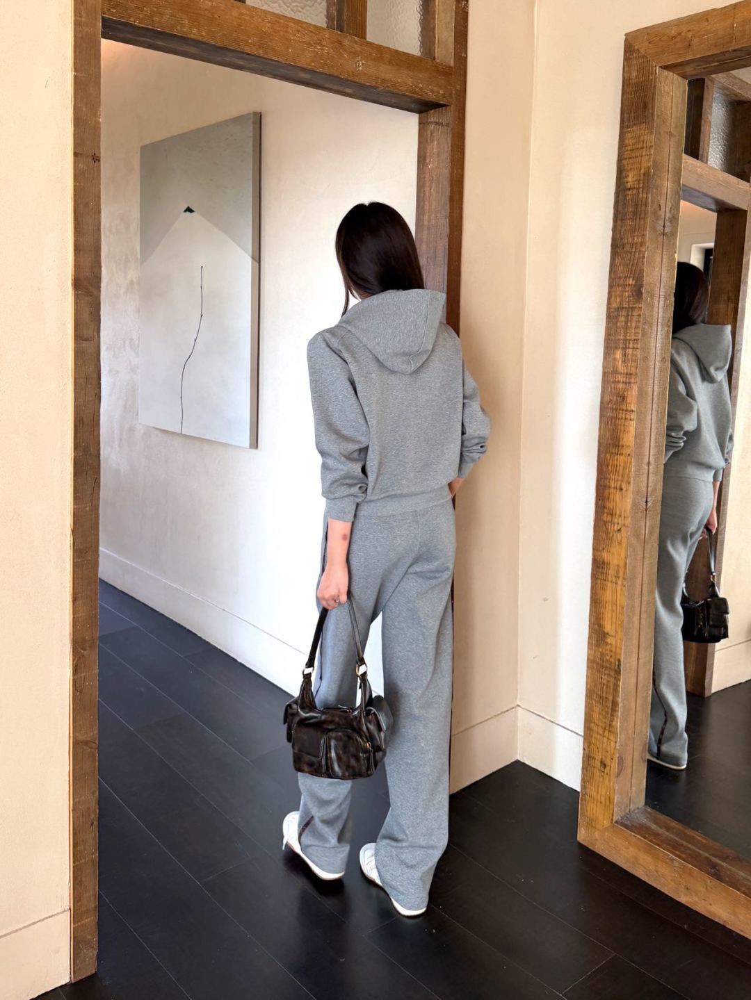 Loui 26fw print hoodie pants sets