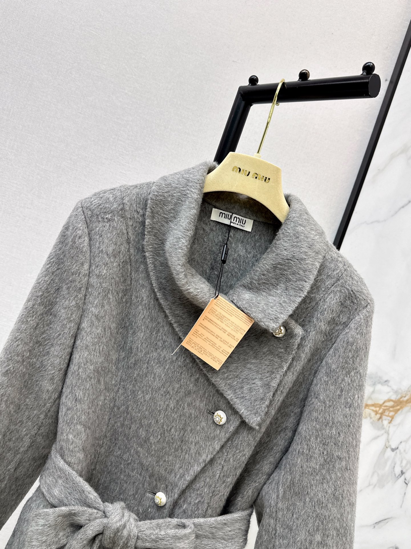 Miu 26fw woolen belted overcoats