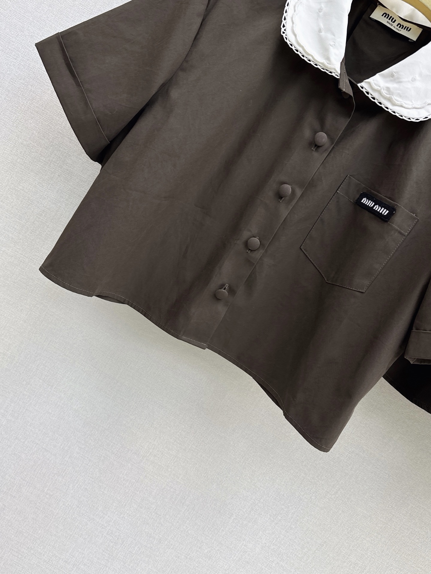 Miu 26ss cropped top pleated skirt sets