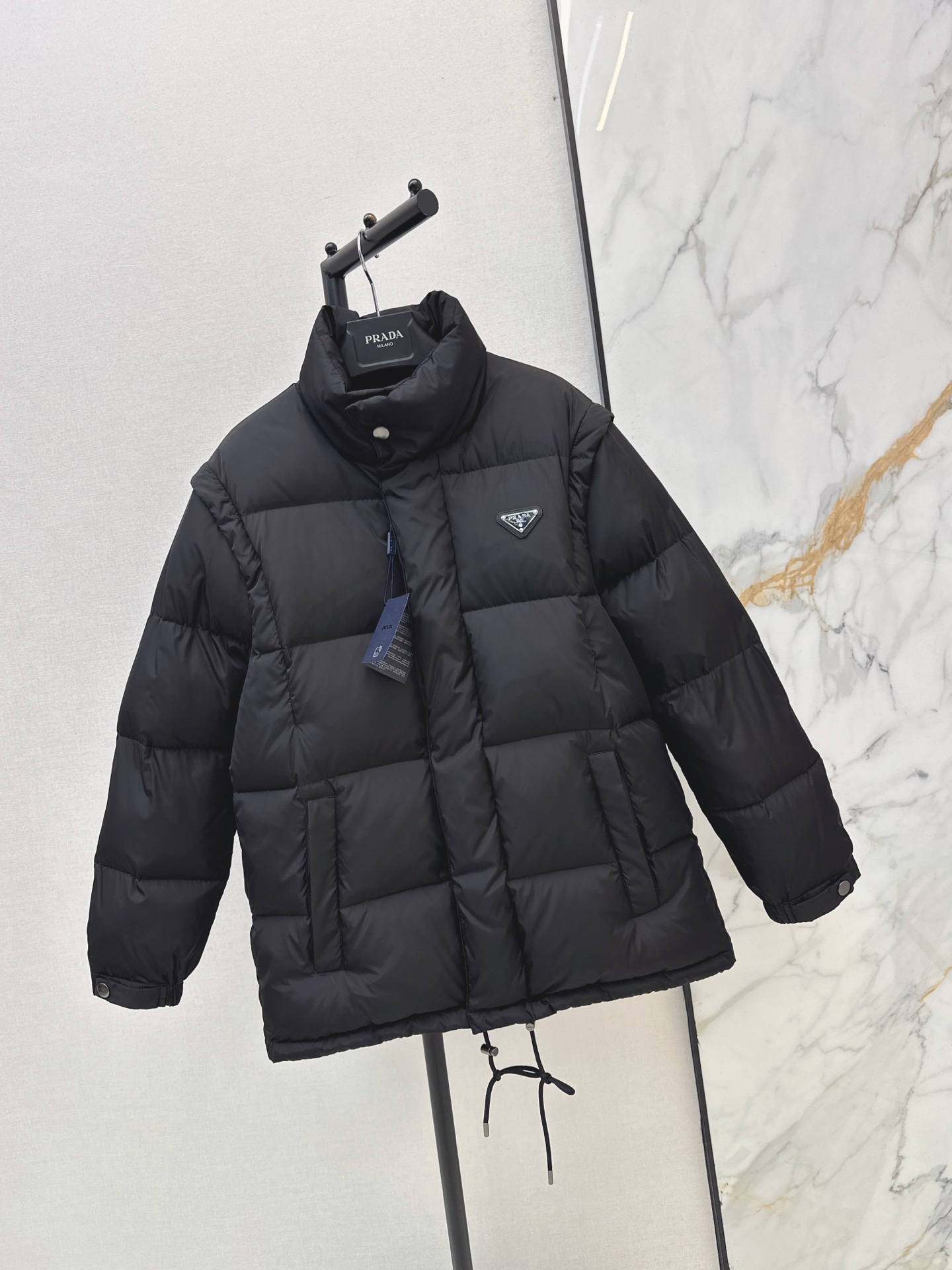 Pra 26fw detachable sleeve down jacket