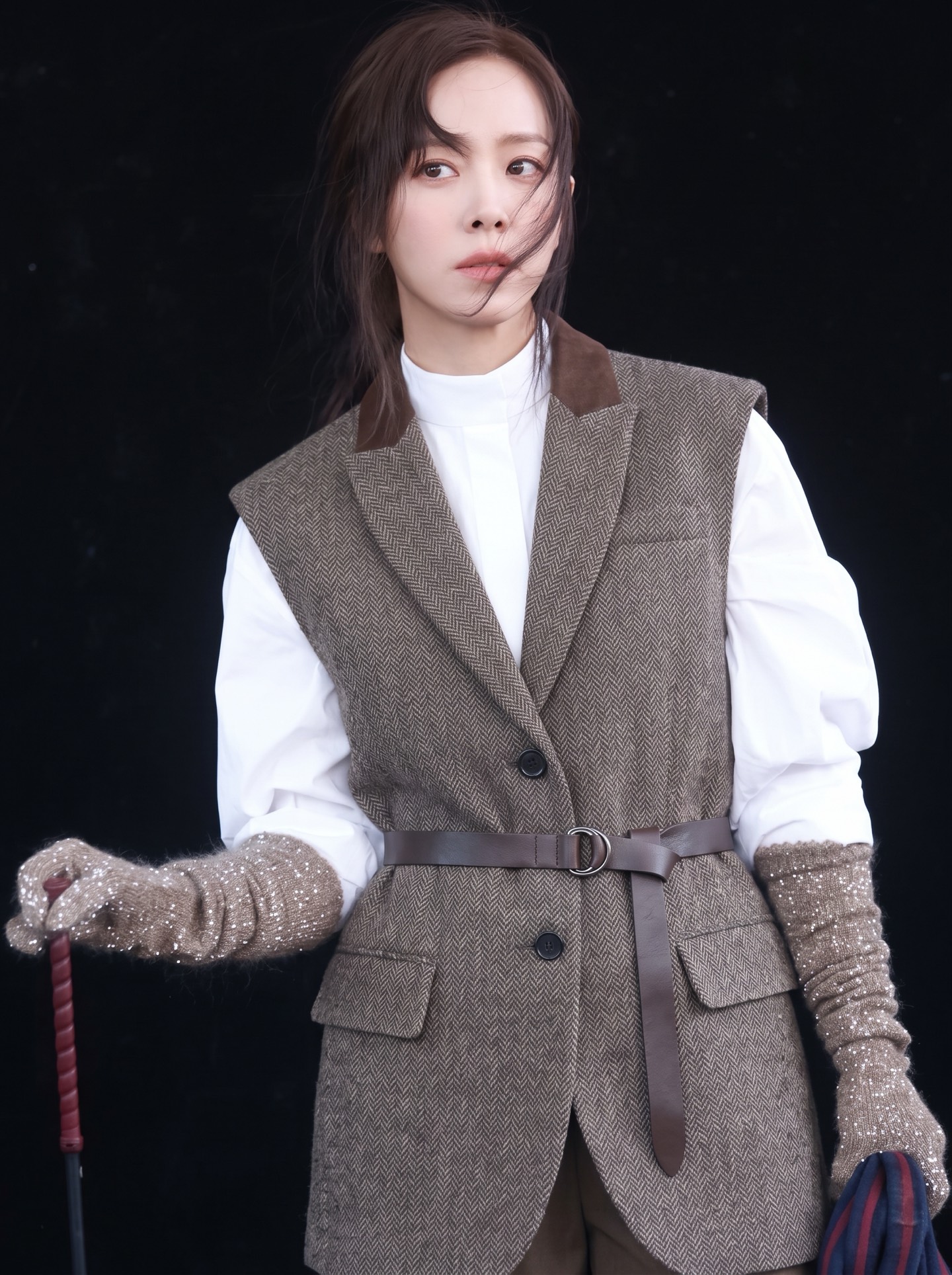 Brun 26fw belted suit vest