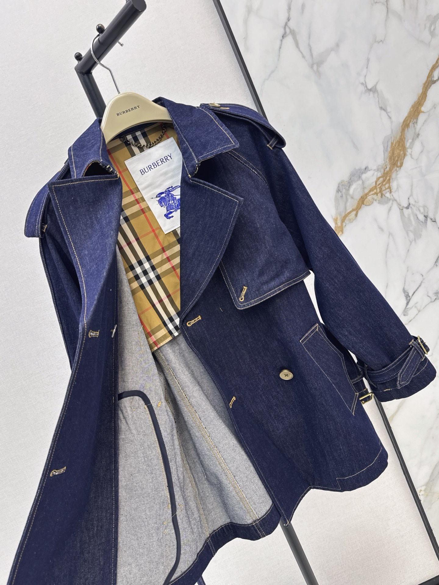 Bur 26fw belted denim jacket