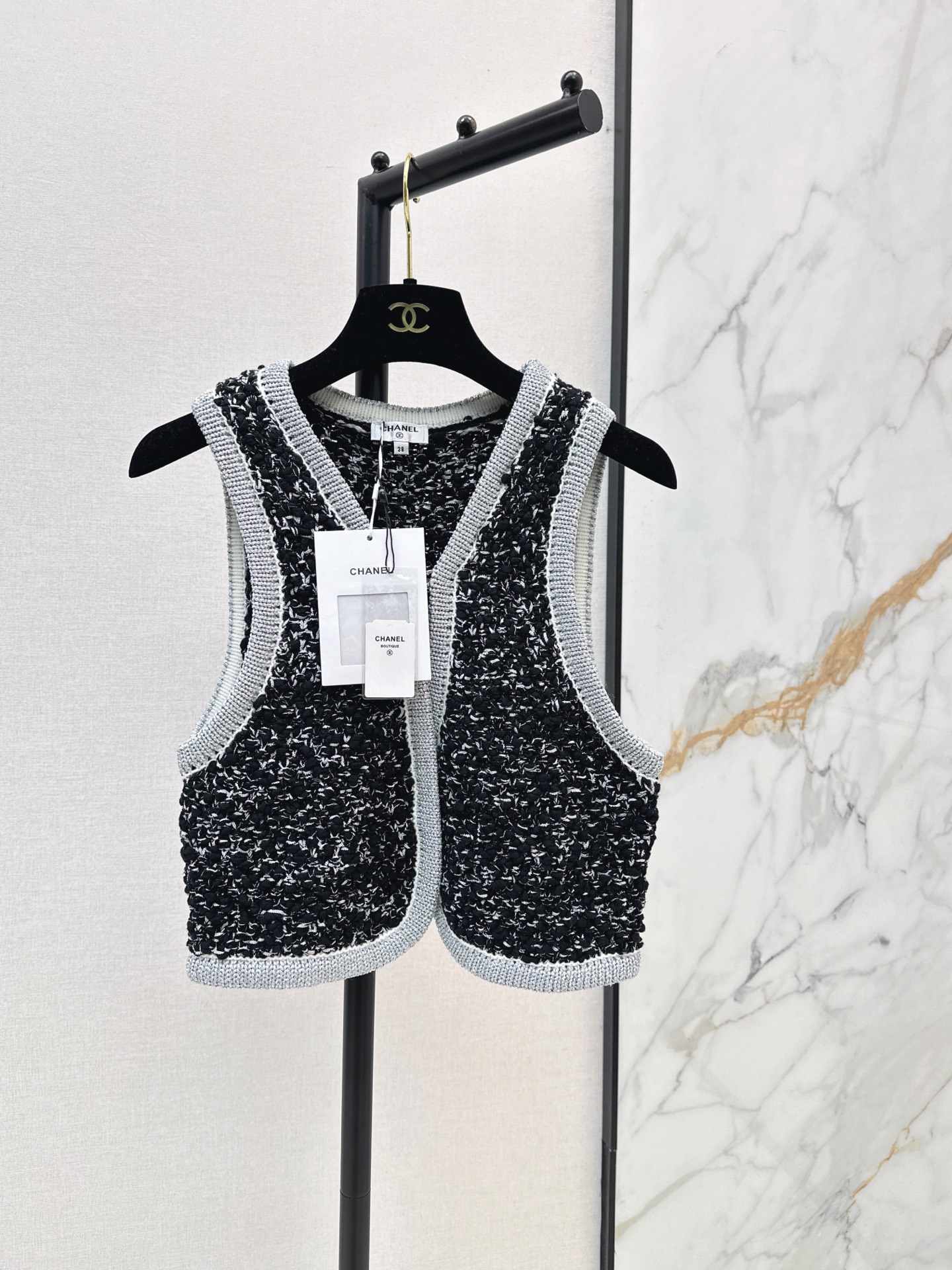 Chan 26fw tweed knit vest