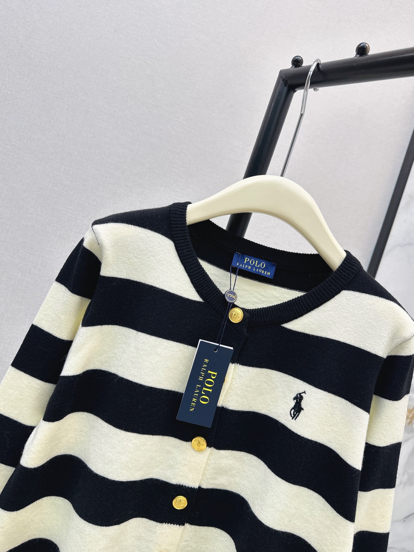 Ralp 26fw stripe knit cardigan