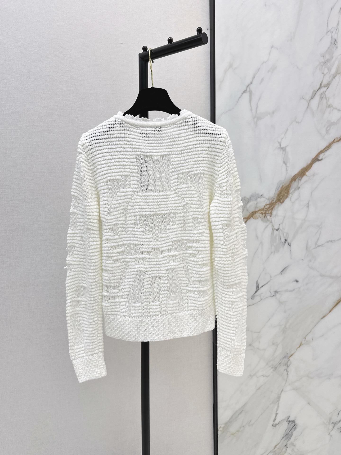 Chan 26fw jacquard hollow cardigan