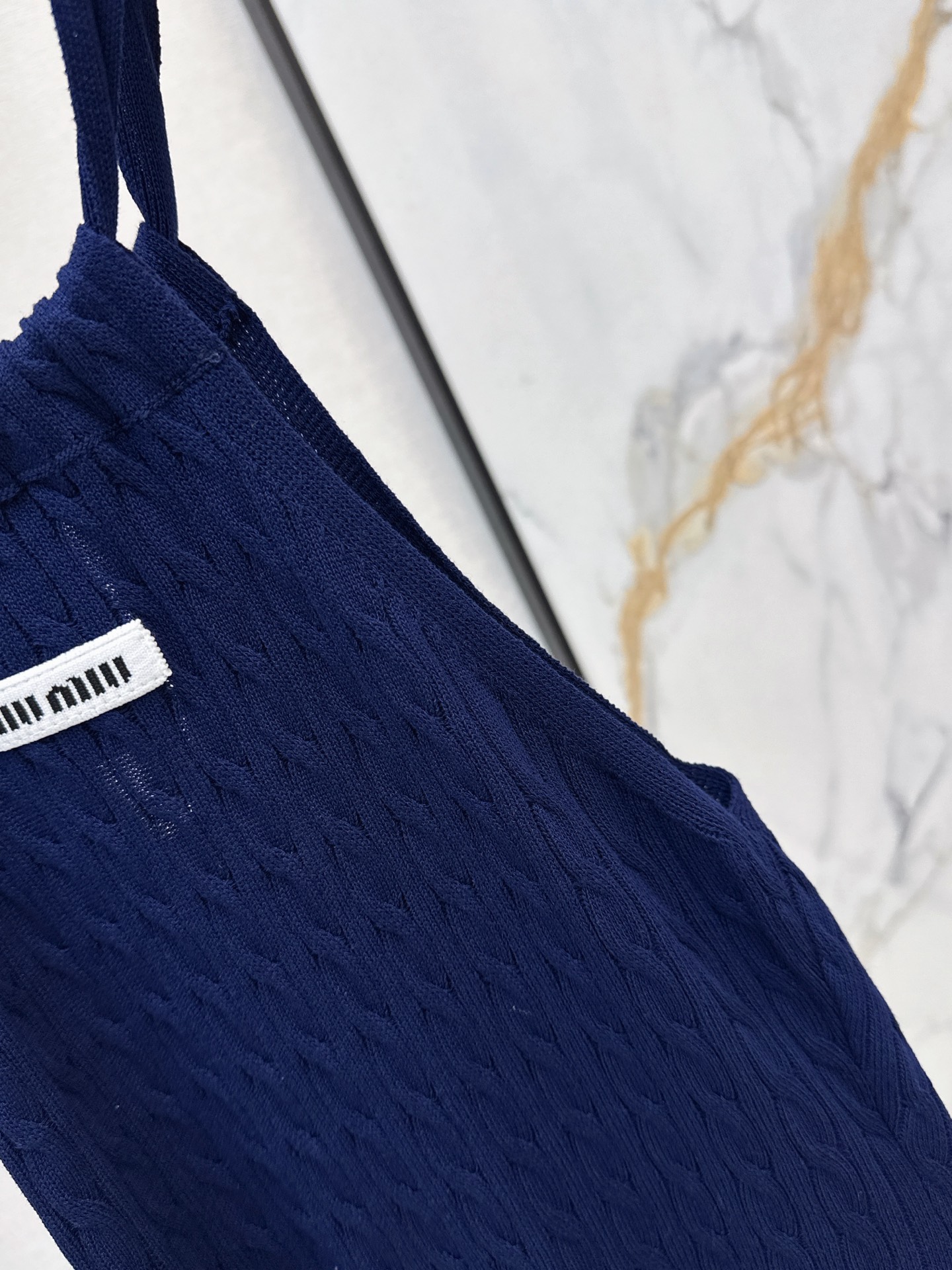 Miu 26fw slim-fit knit slip dress