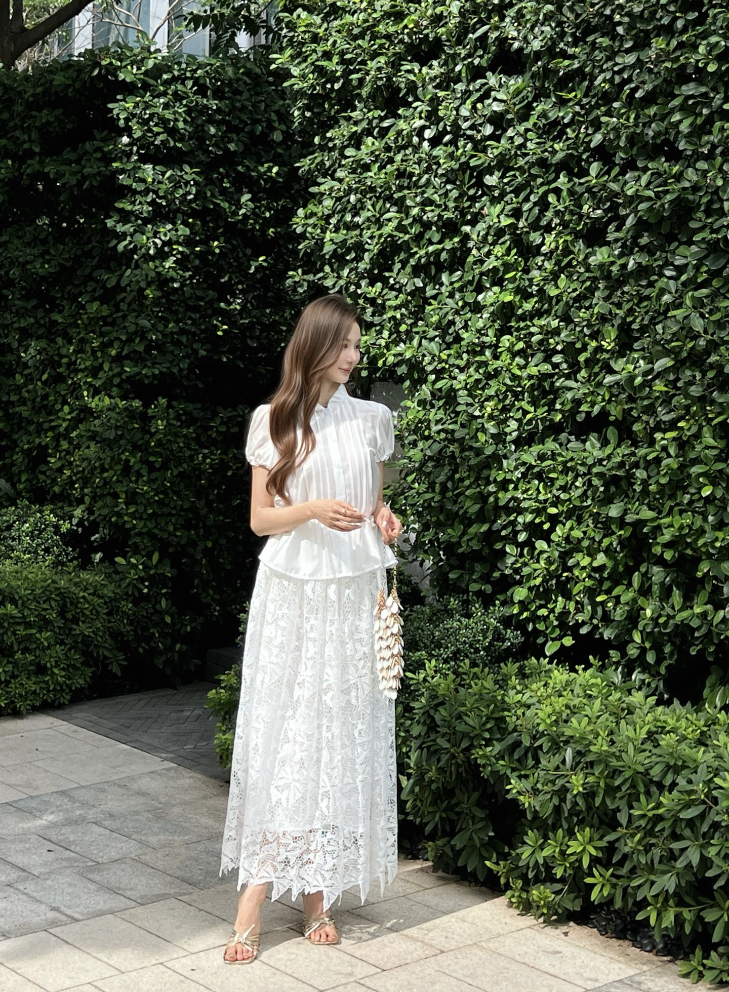 CD 26ss hollow bow embroidery skirt