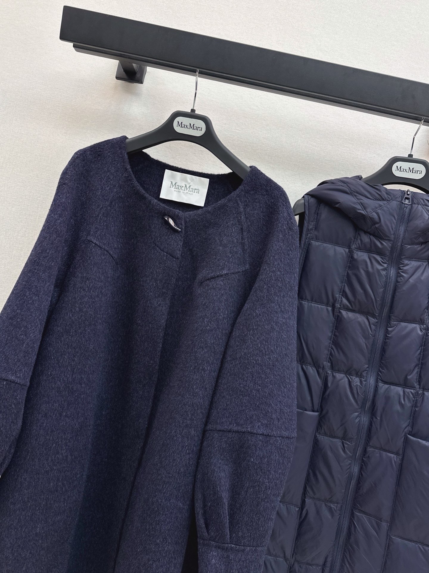 Max 26fw hooded down vest overcoats sets