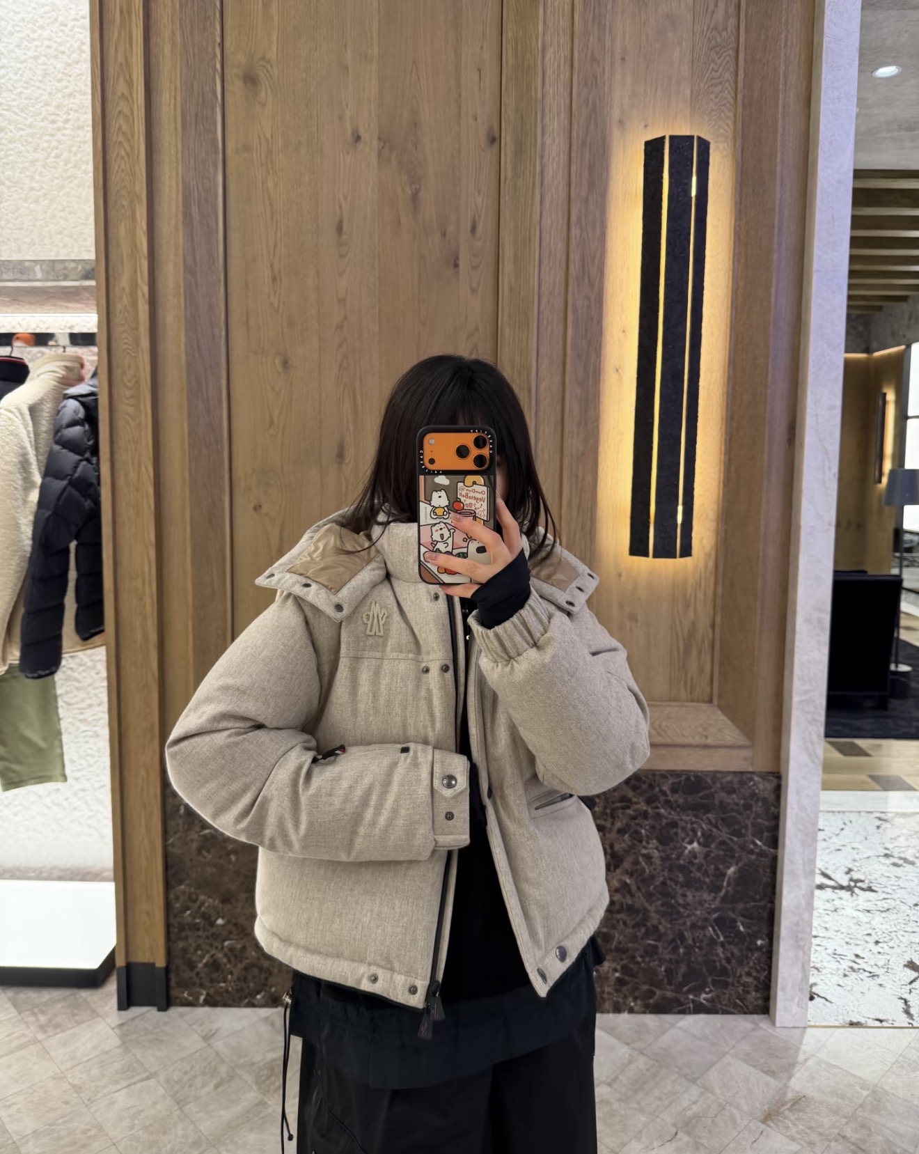 Monc 26fw detachable sleeve down jacket
