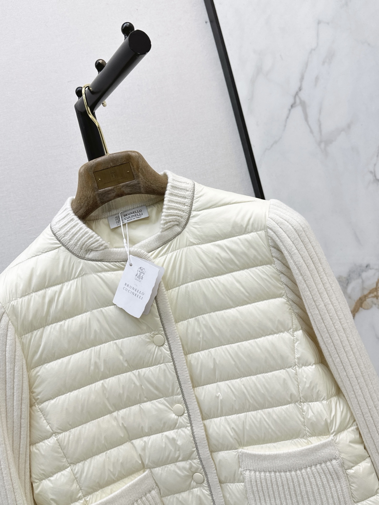 Brun 26fw wool knit contract down jacket
