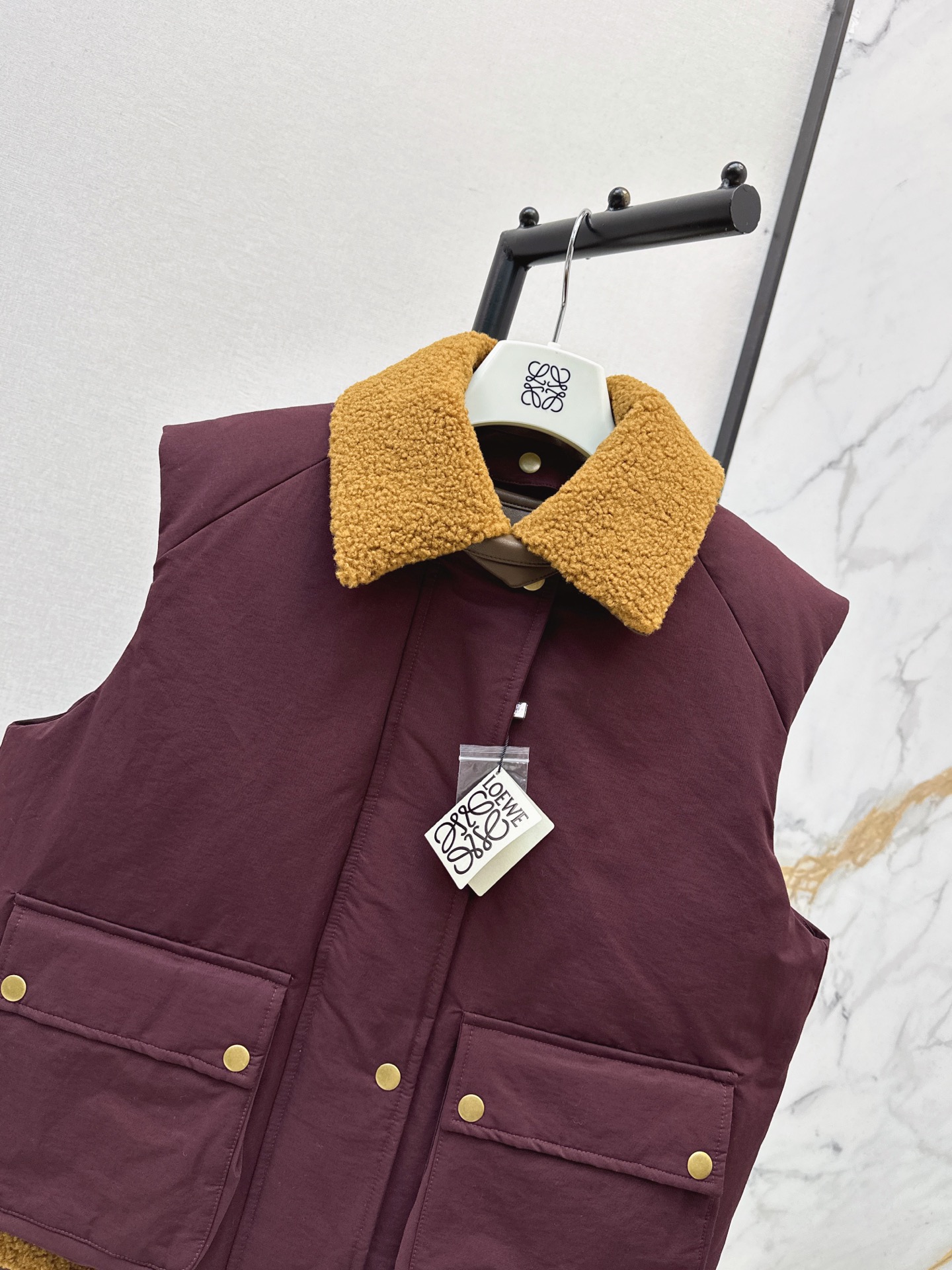 Loe 26fw tweed-fleece down vest