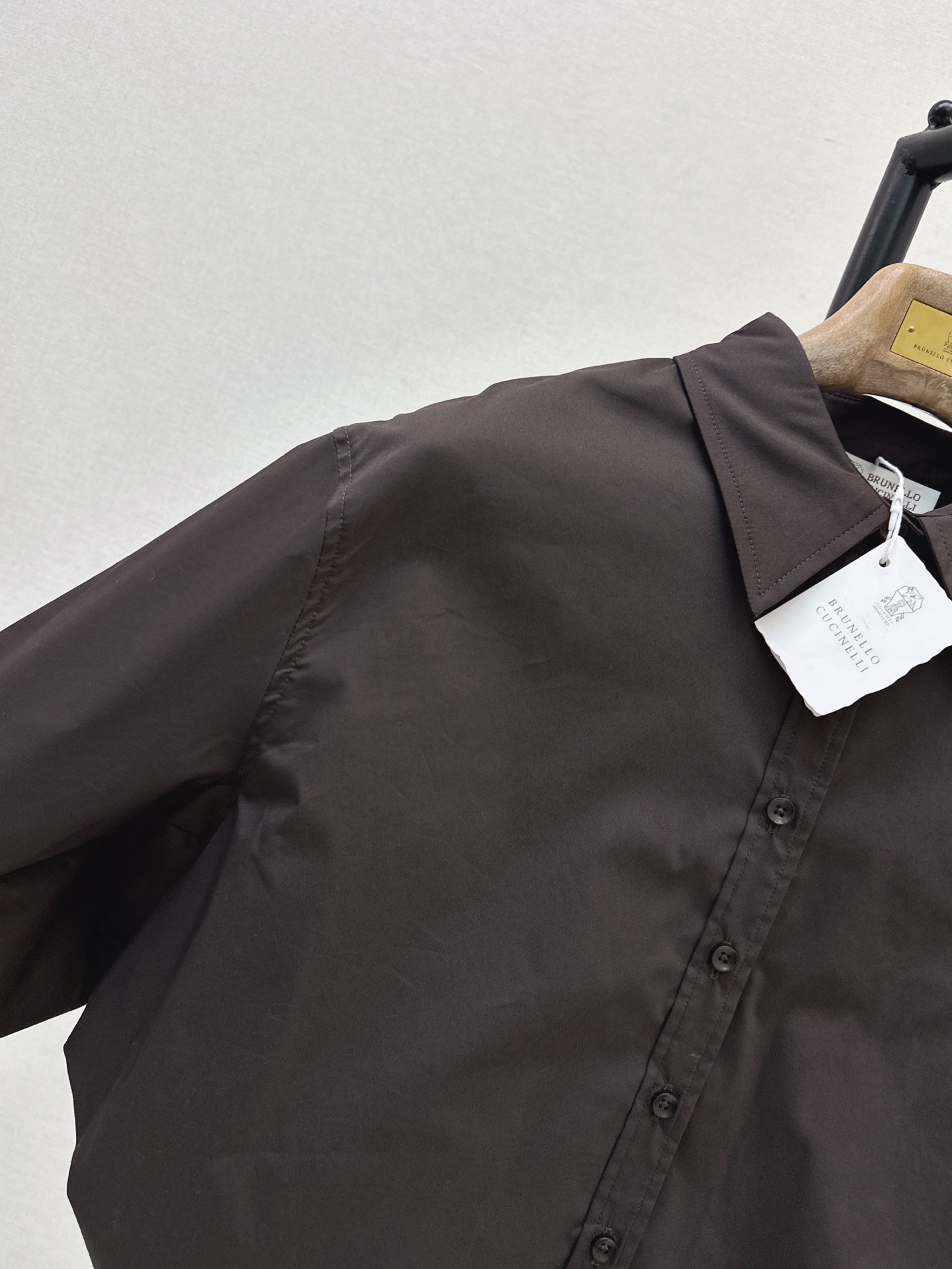 Brun 26fw asymmetric layered shirt