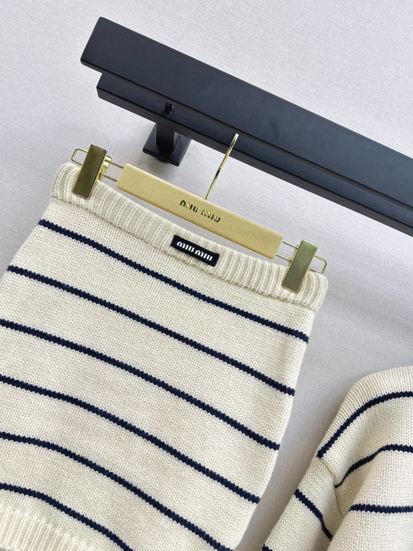 Miu 26fw stripe knitwear skirt sets