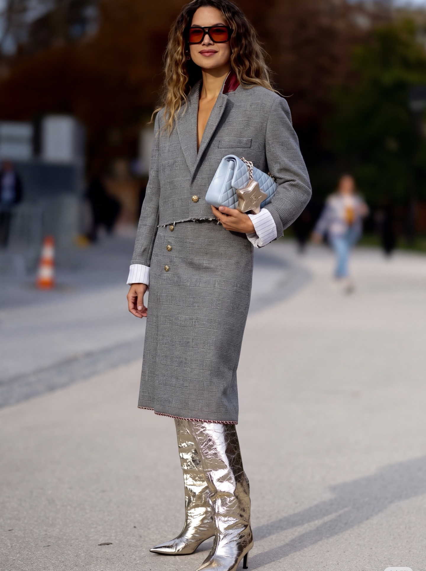 Chan 26fw houndstooth A-line skirt