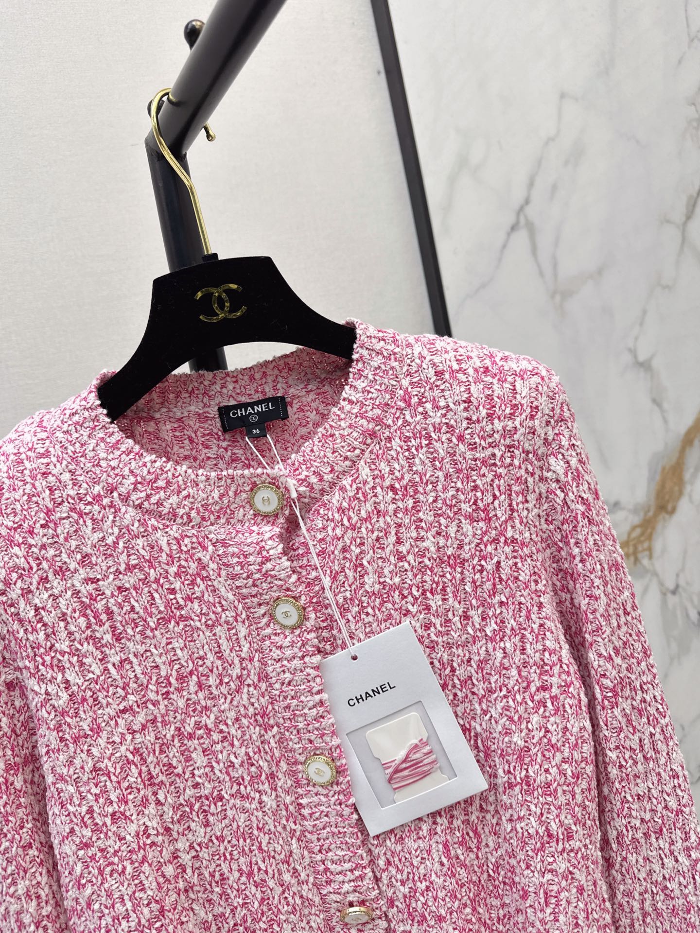 Chan 26fw cropped knit cardigan
