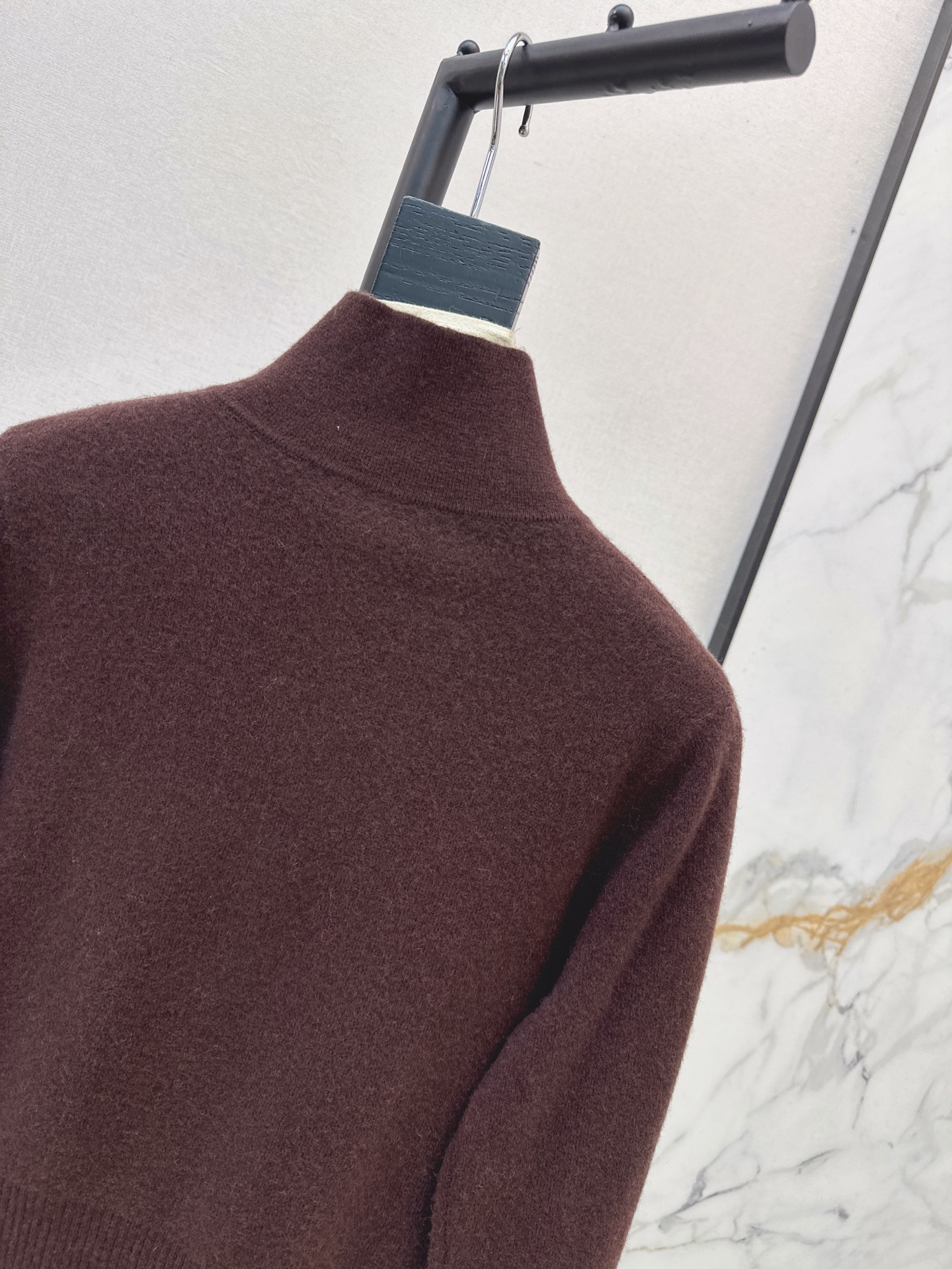 Brun 26fw stand collar knit cardigan