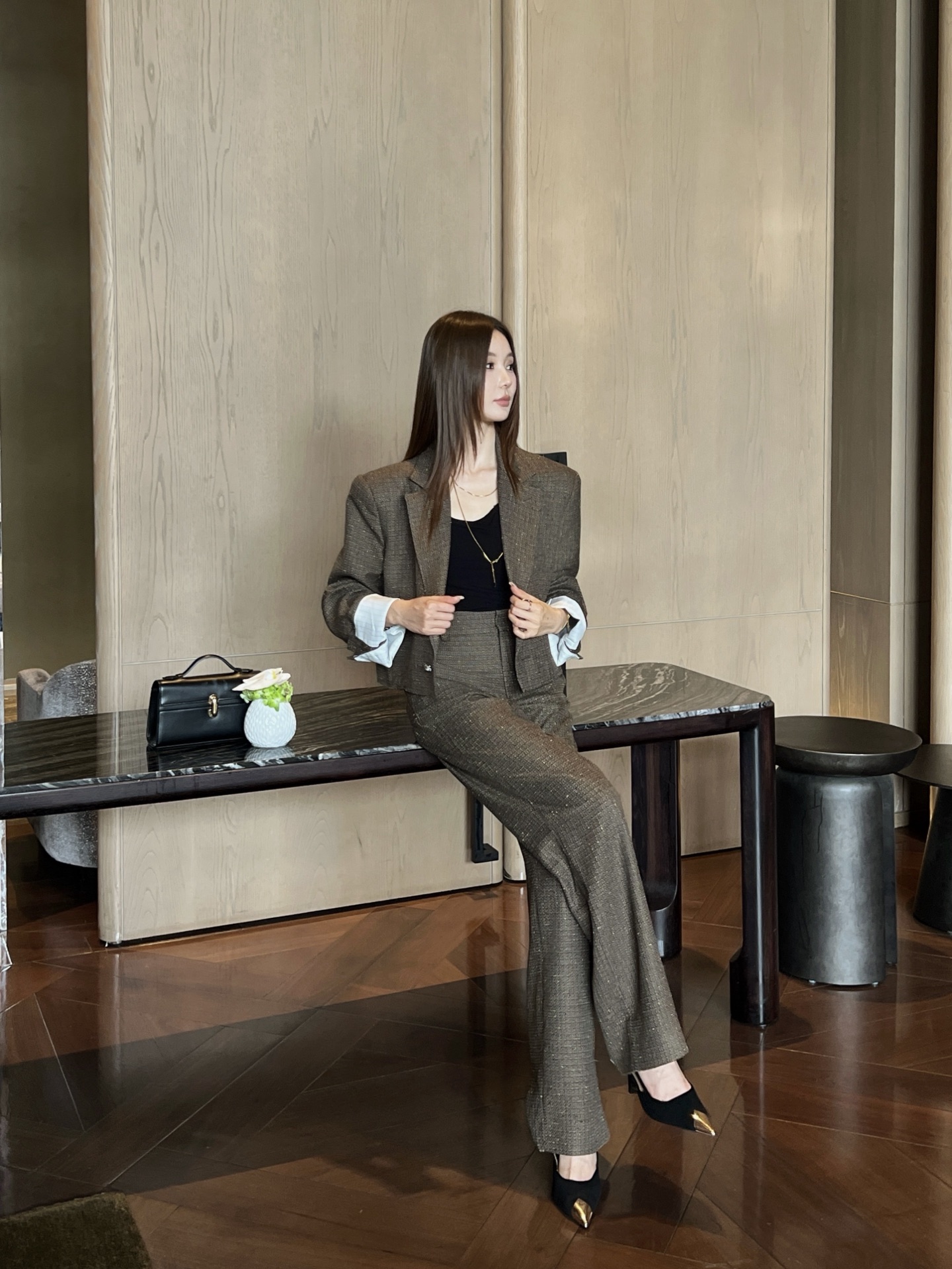 Chan 26fw woven suit pants