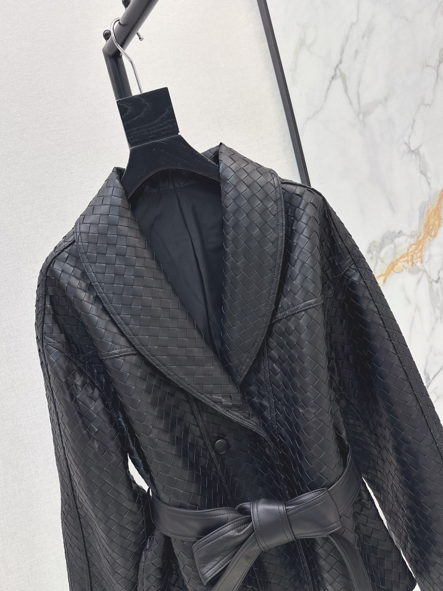 Bott 26ss leather woven jacket