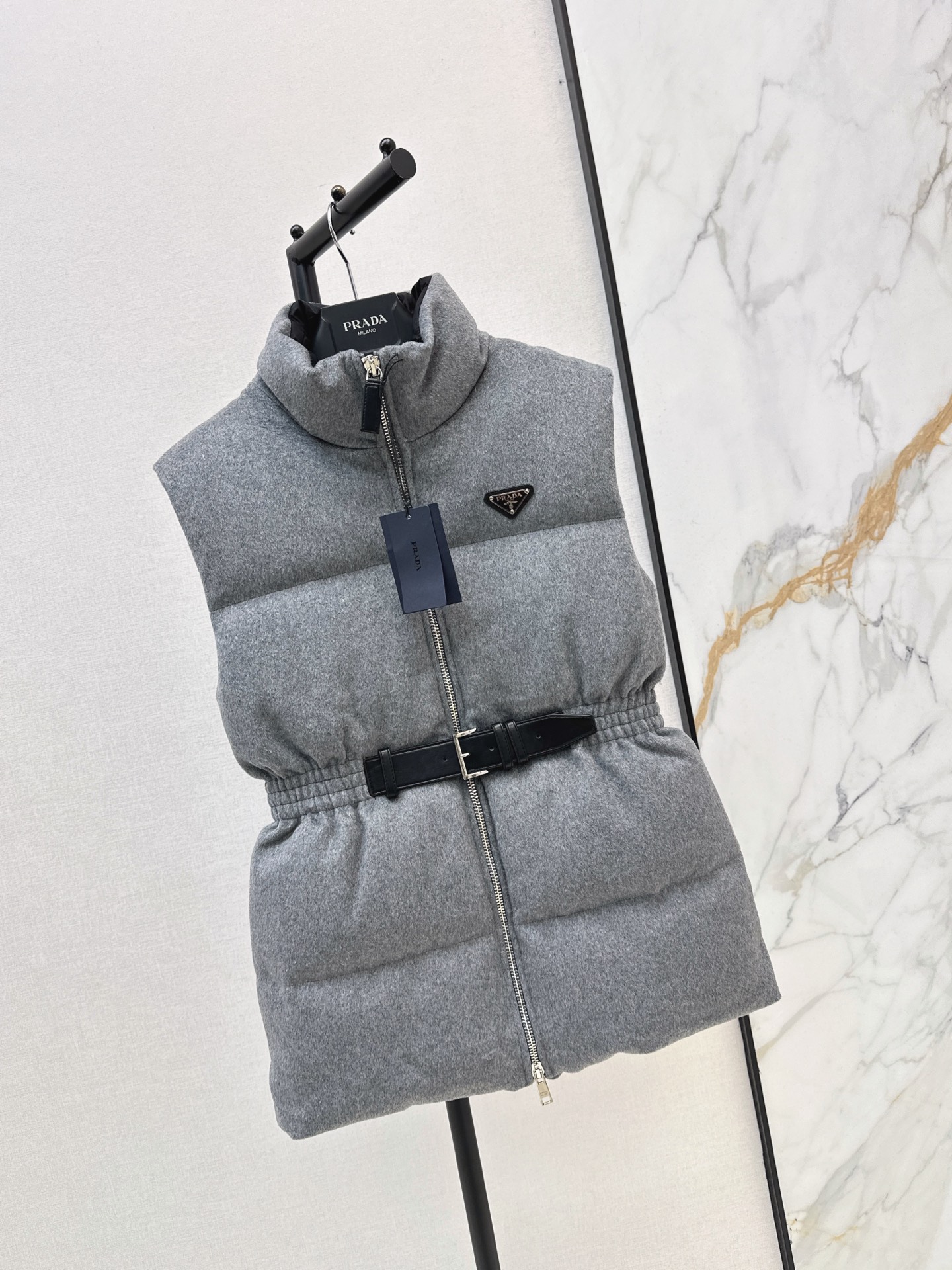 Pra 26fw woolen belted down vest