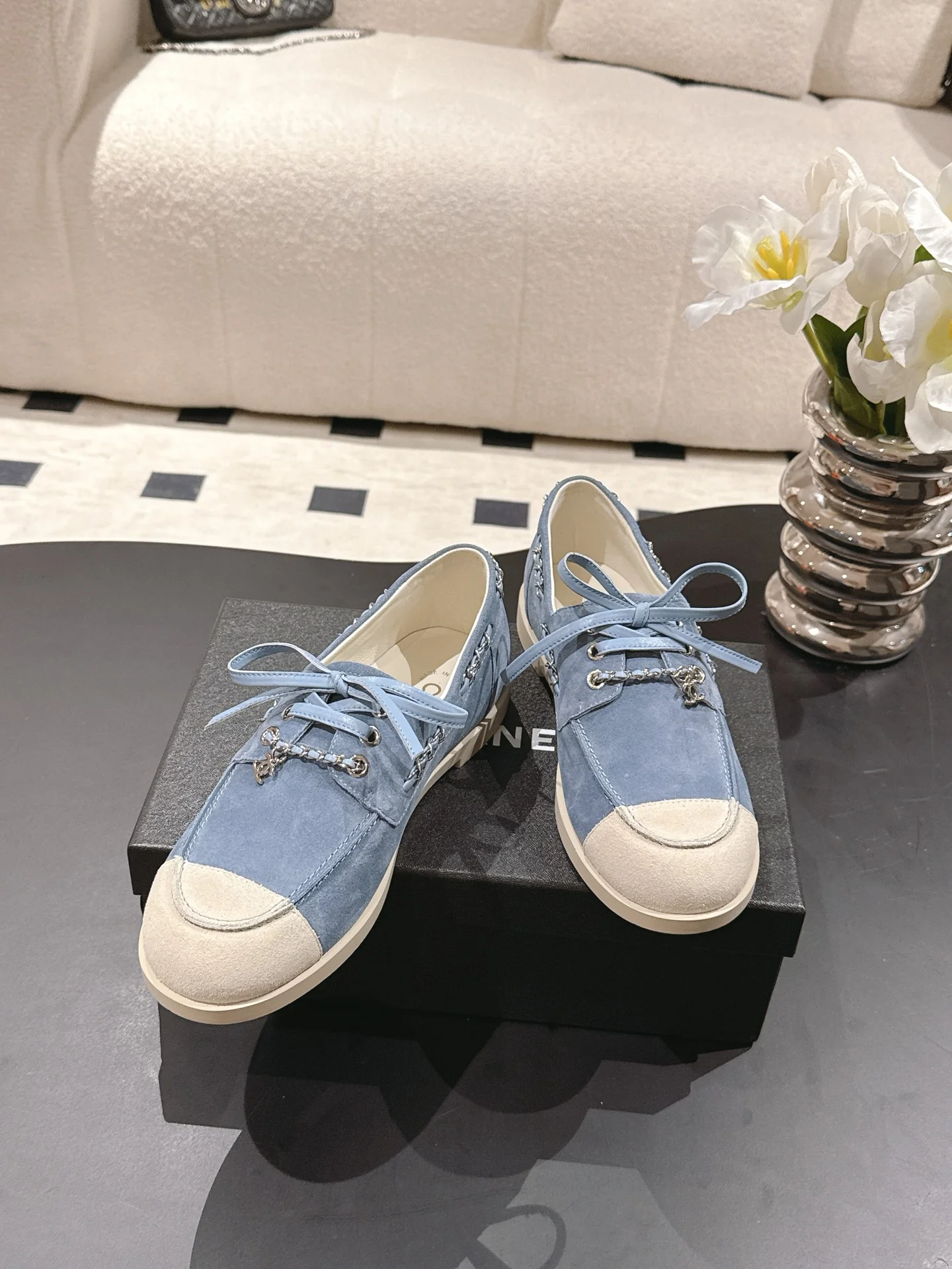 Chan 25fw suede loafers