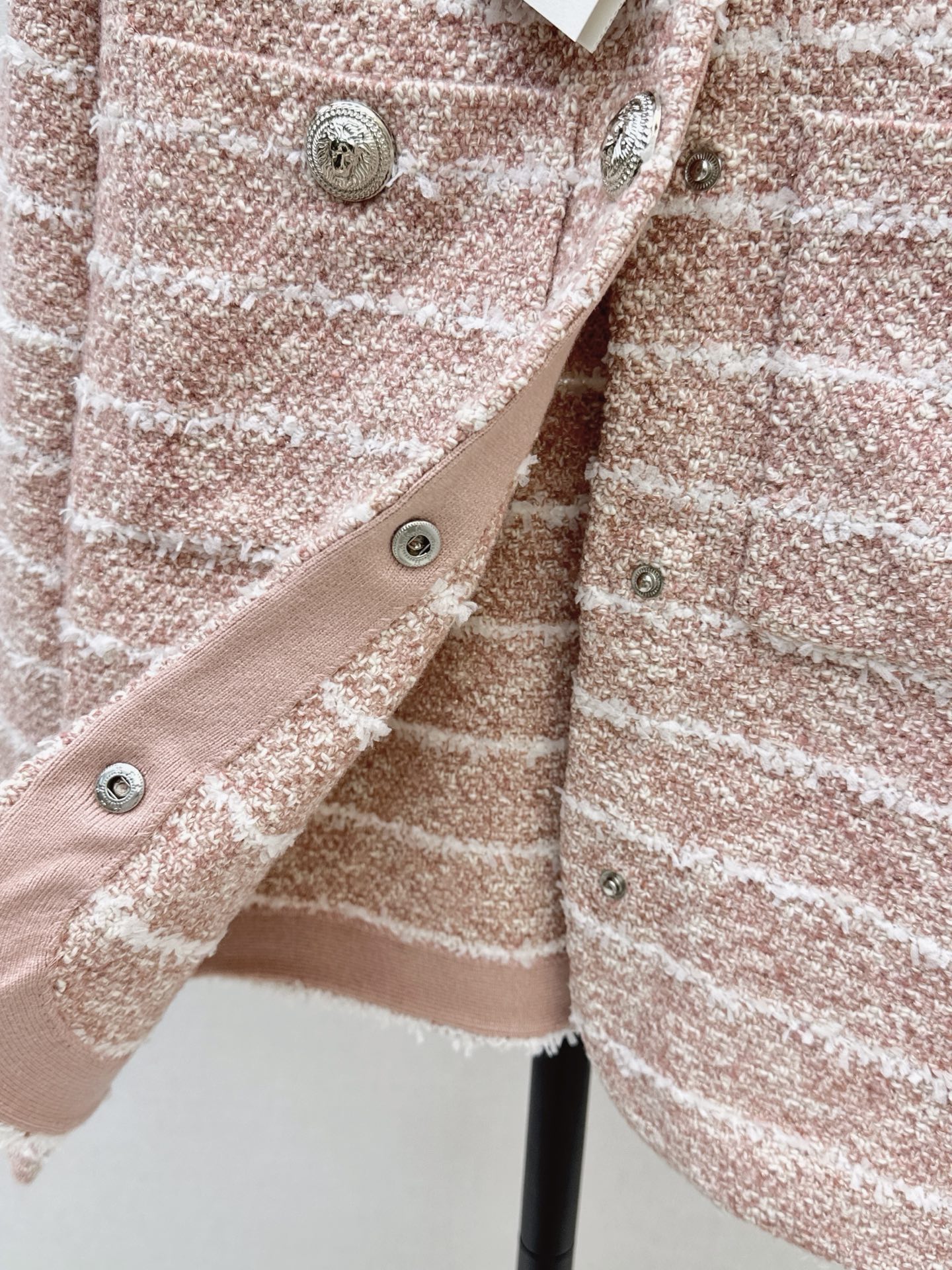 Bal 26fw stripe knit cardigan