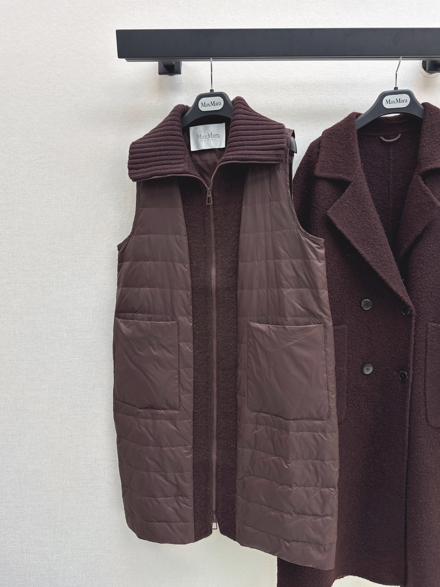 Max 26fw down vest double breasted overcoats set