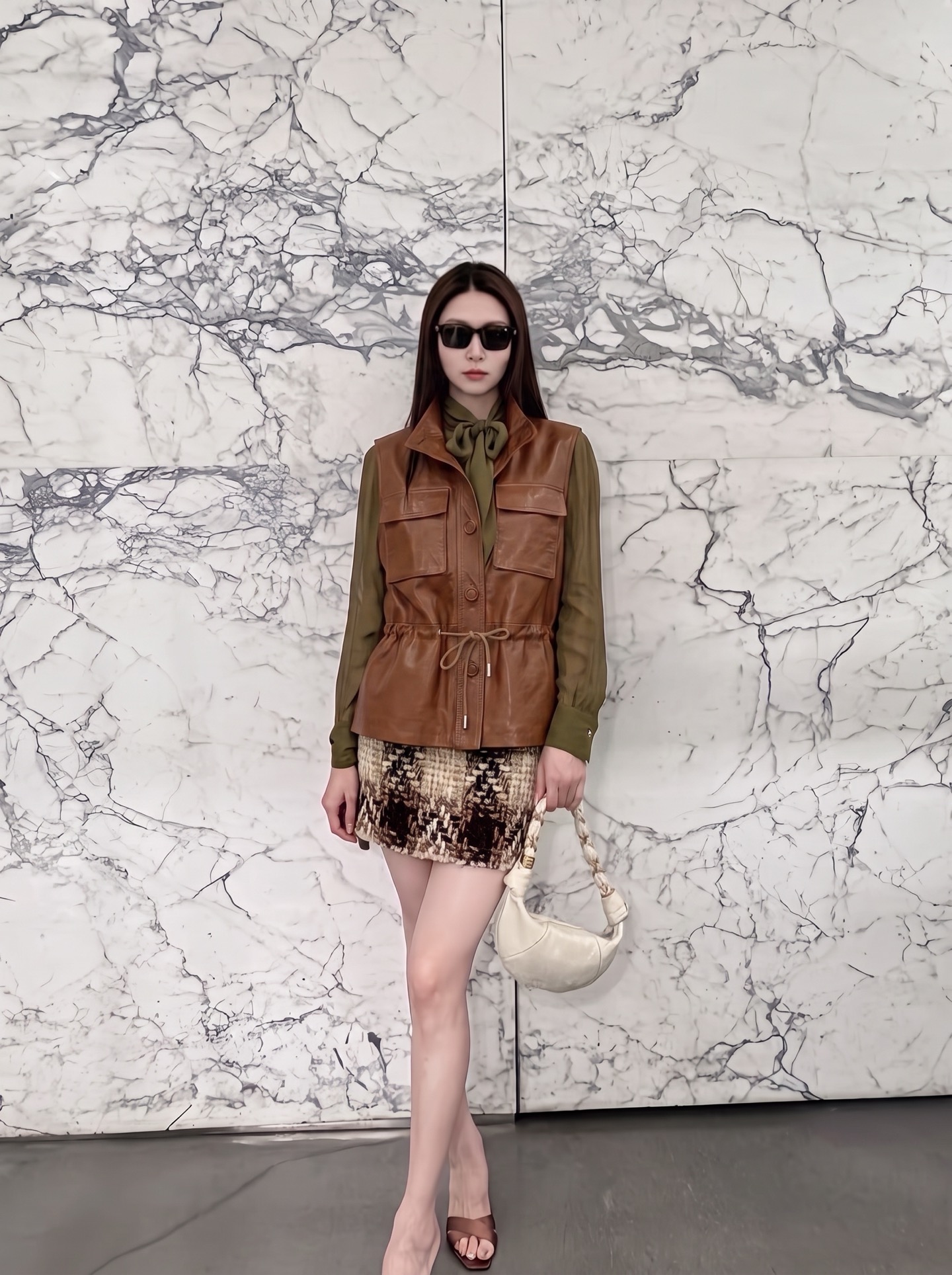 Sain 26fw leather vest jacket