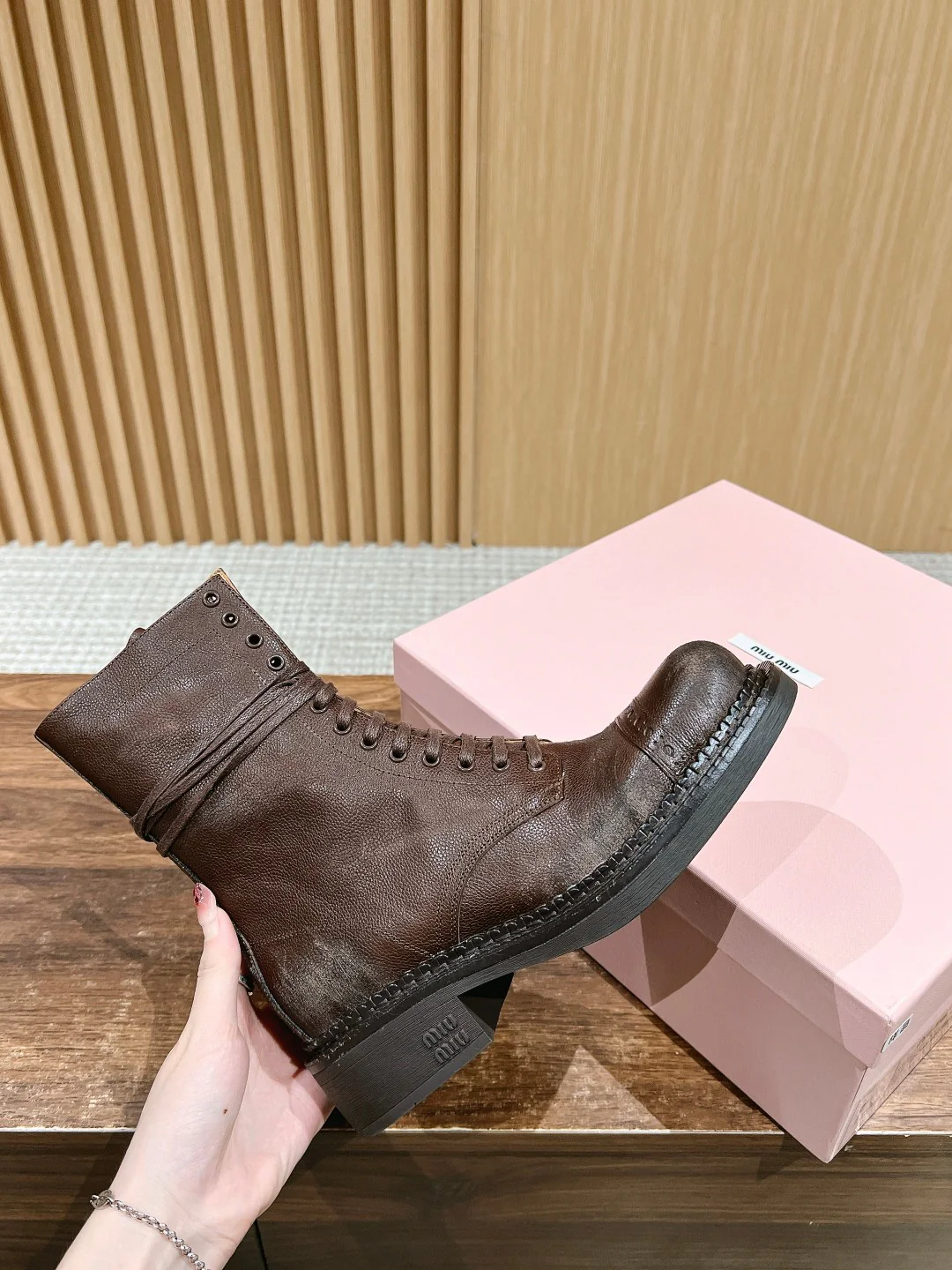 Miu 25fw combat boots