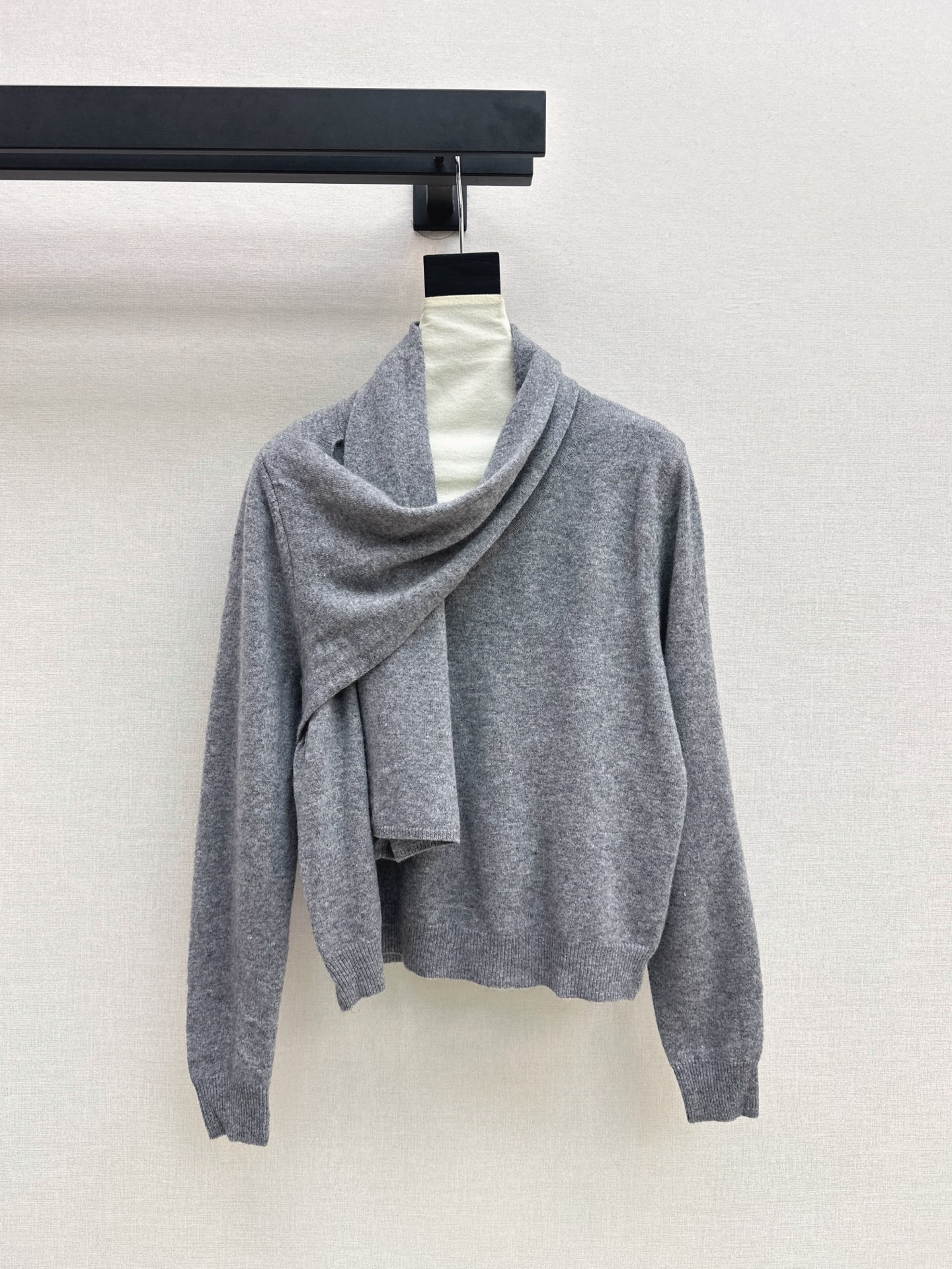 Row 26fw draped scarf-neck knit sweater