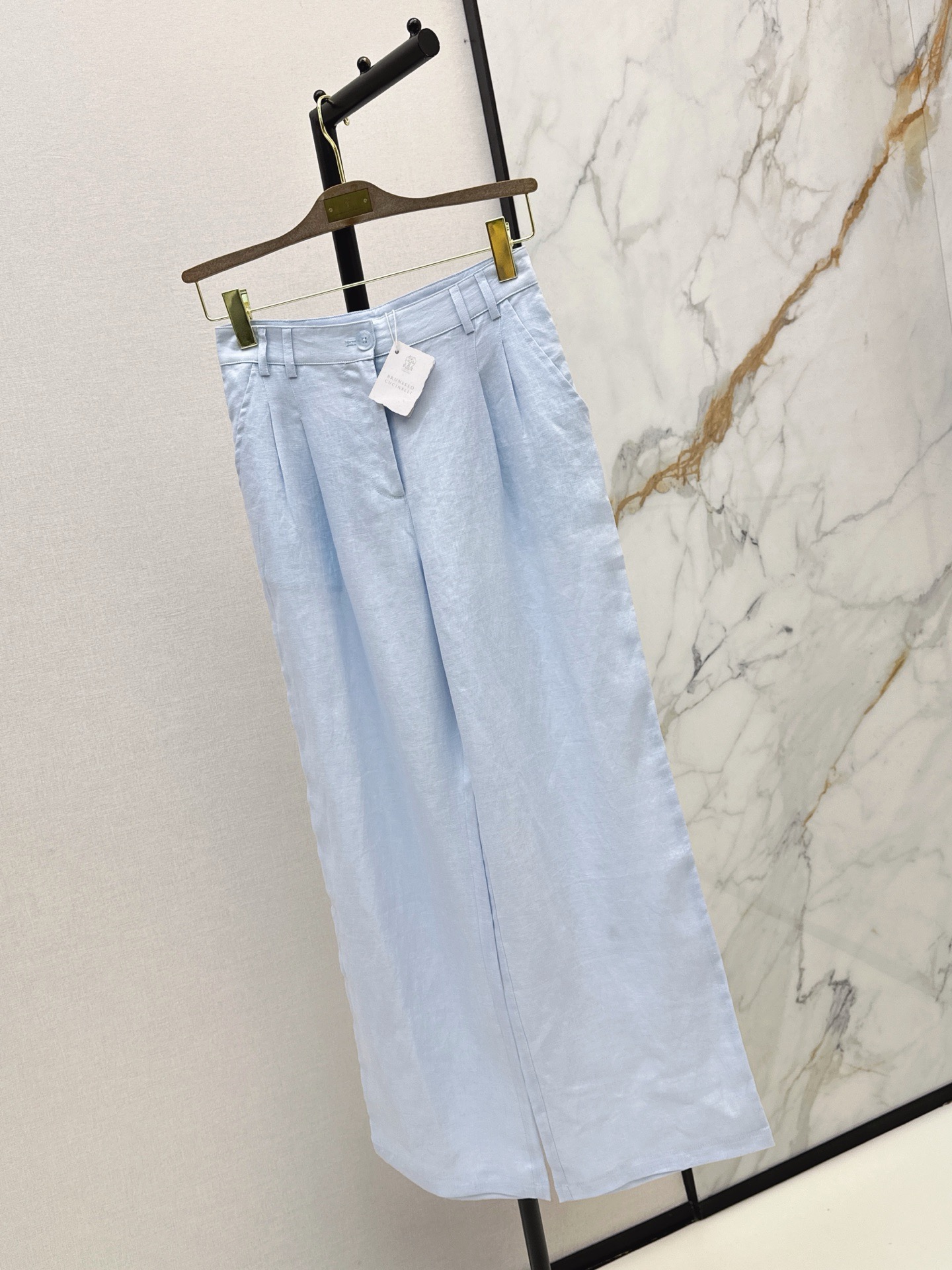 Brun 26ss linen straight-leg pants