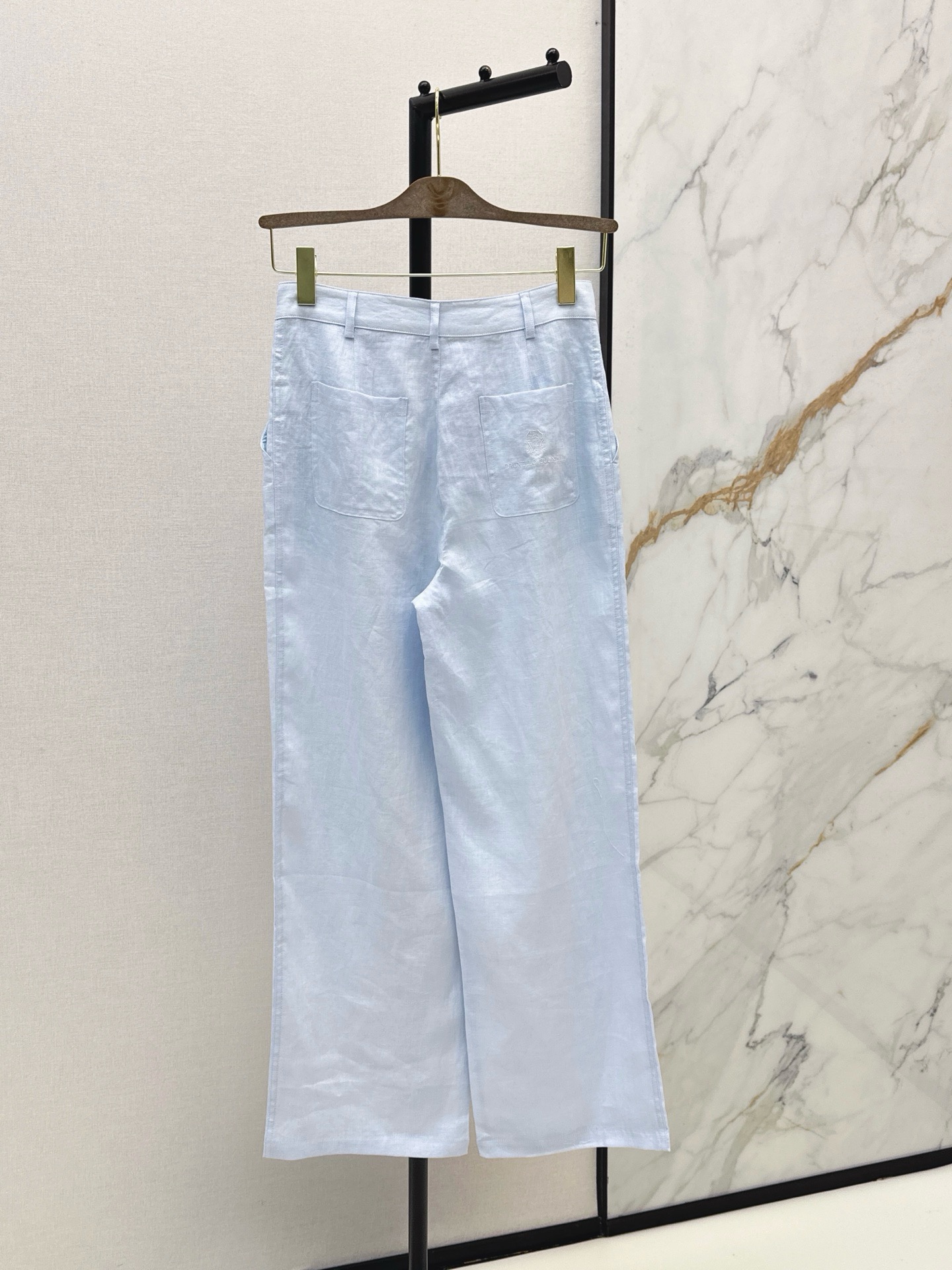 Brun 26ss linen straight-leg pants