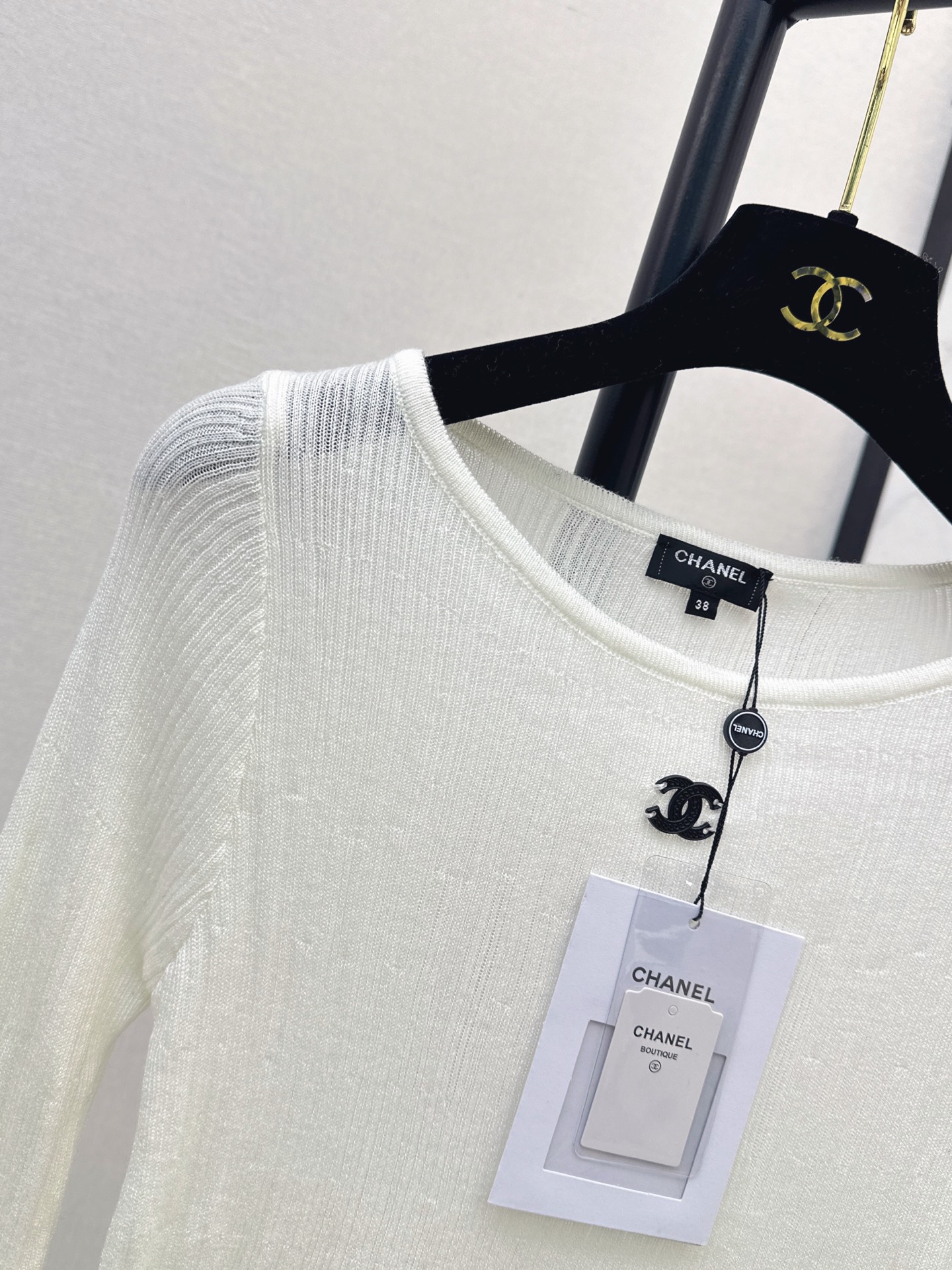 Chan 26fw lace trim knitwear