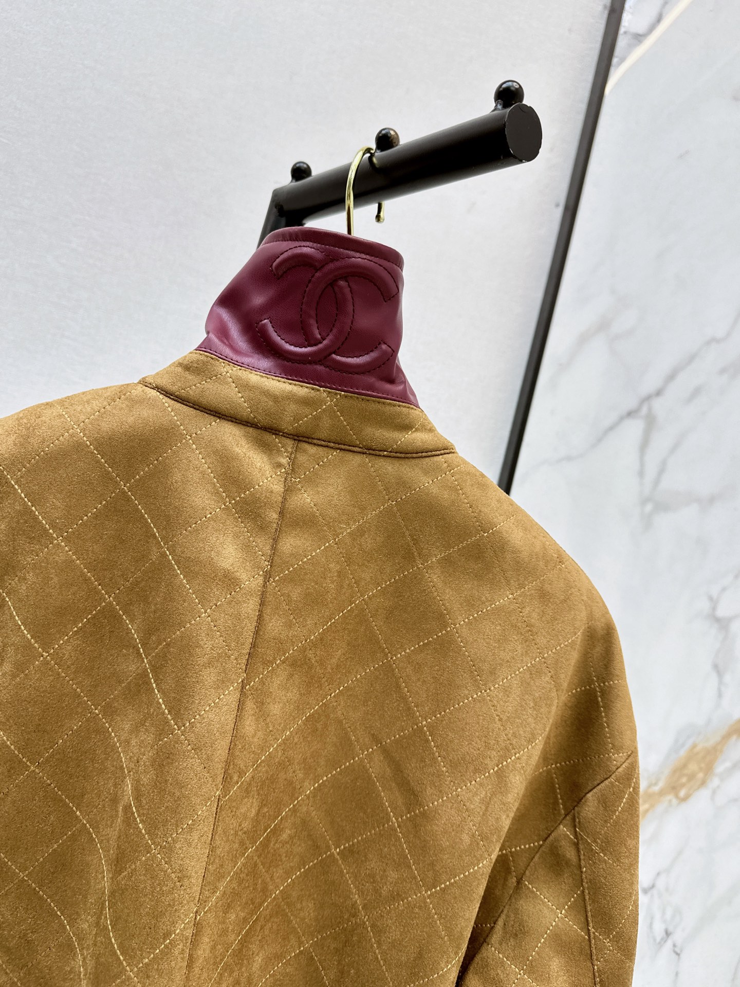 Chan 26fw suede fleece zipper jacket