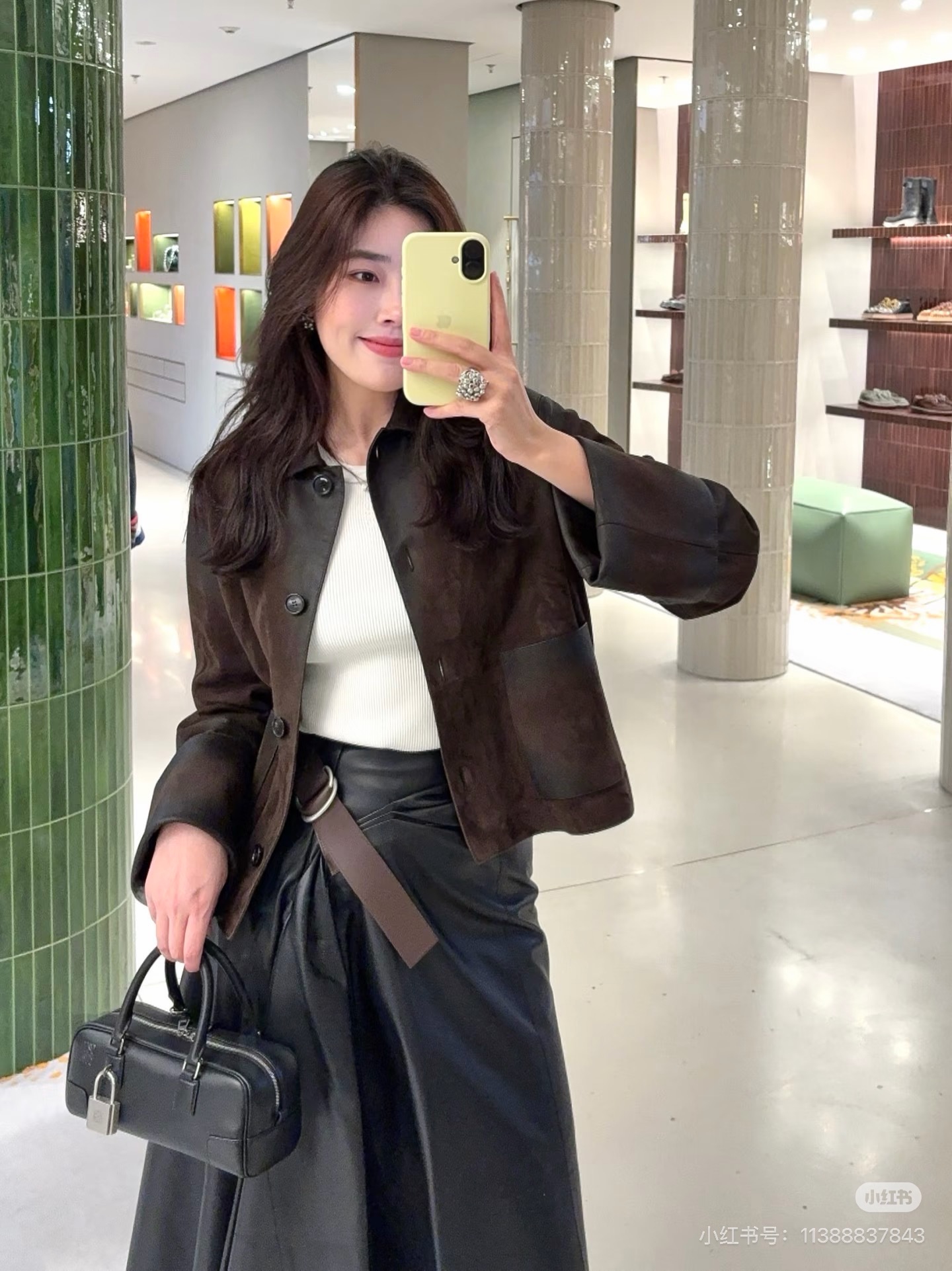 Loe 26fw suede leather jacket