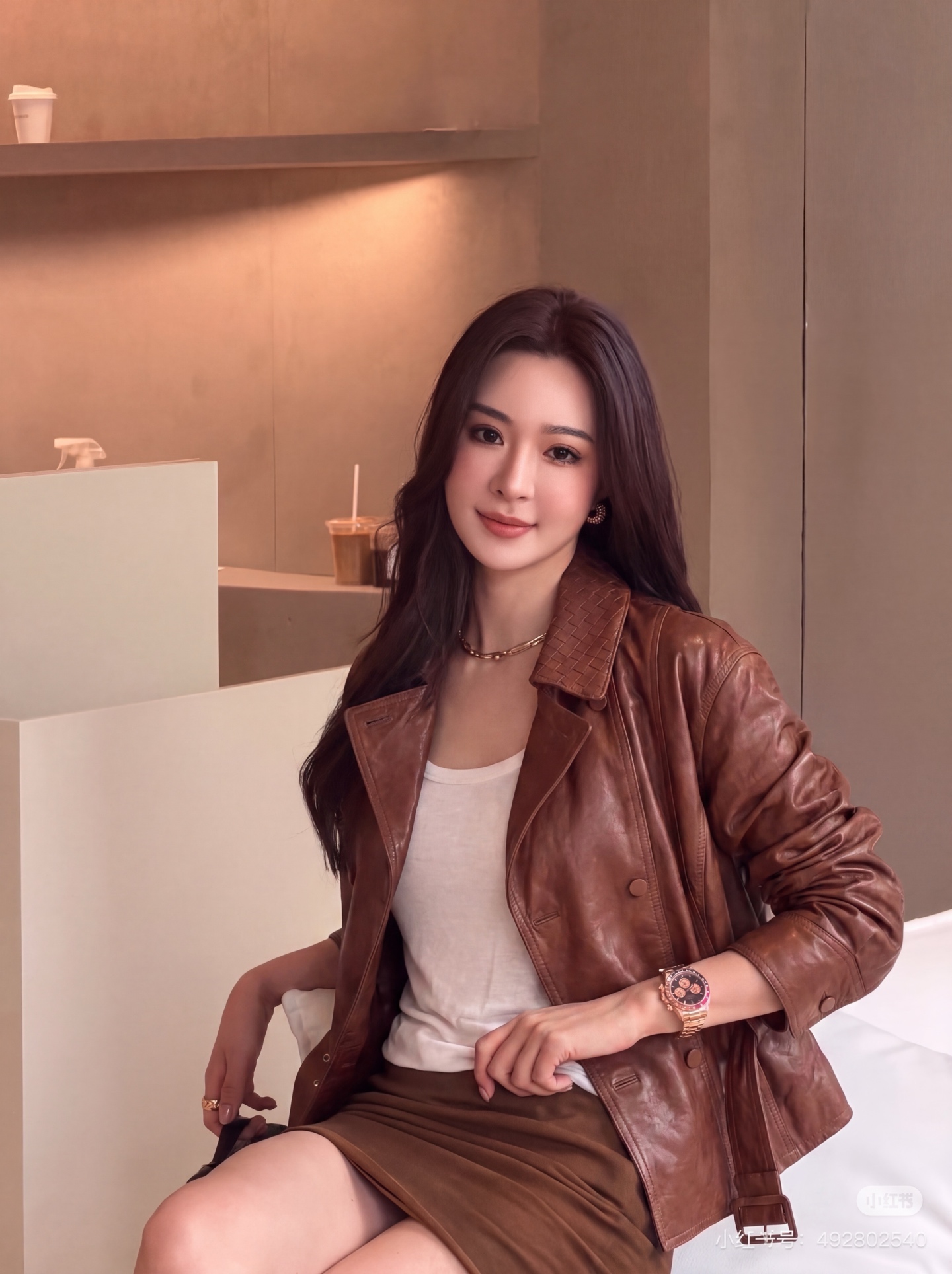 Bott 26fw belted leather jacket