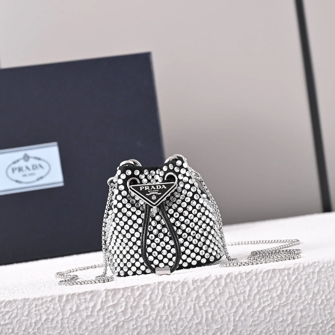 PD Embellished satin mini-pouch