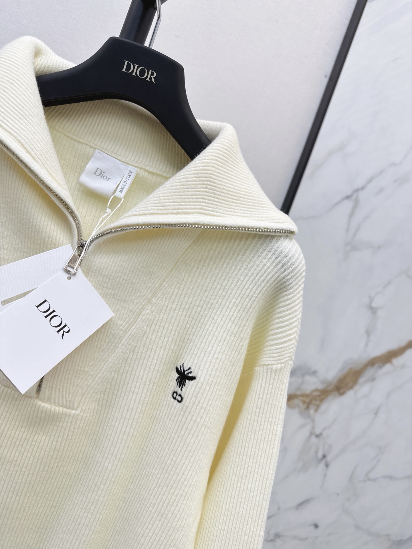 Chan 26fw zip-half knit sweater