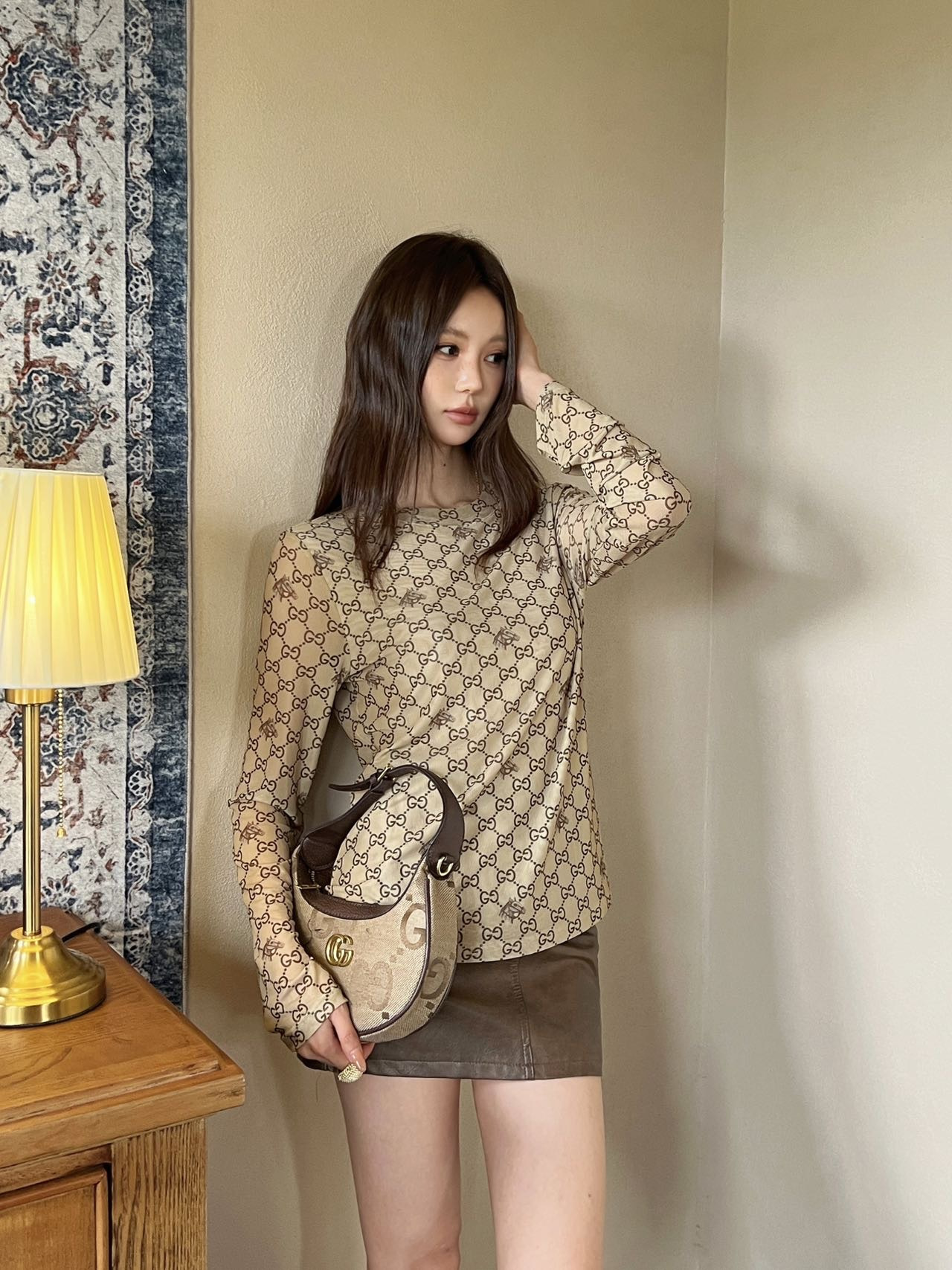 Guc 26fw print mesh basic tee